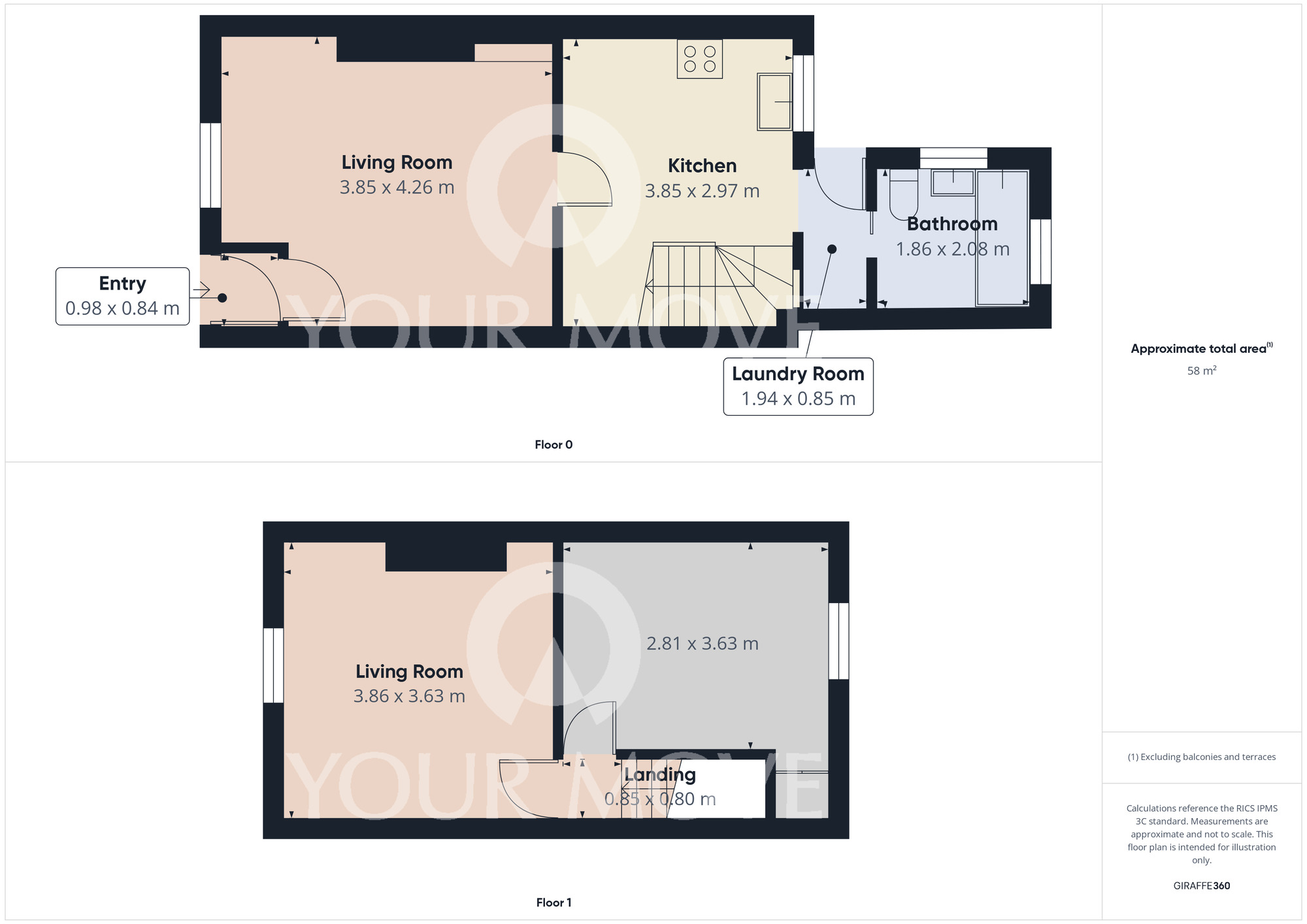 Floorplan of 2 bedroom Mid Terrace House for sale, Westmoreland Street, Darlington, Durham, DL3