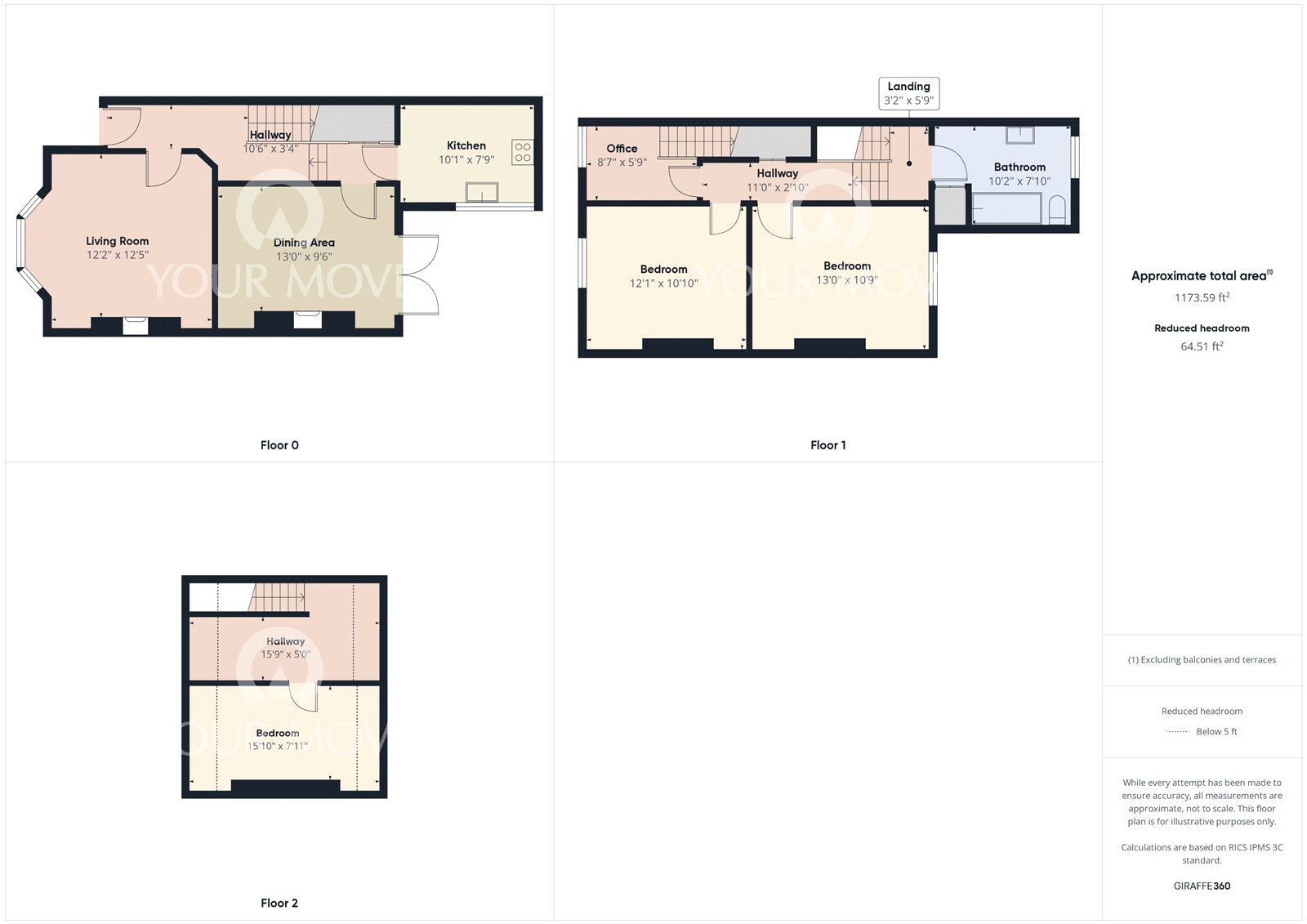 Floorplan of 3 bedroom Mid Terrace House for sale, Maude Street, Darlington, Durham, DL3