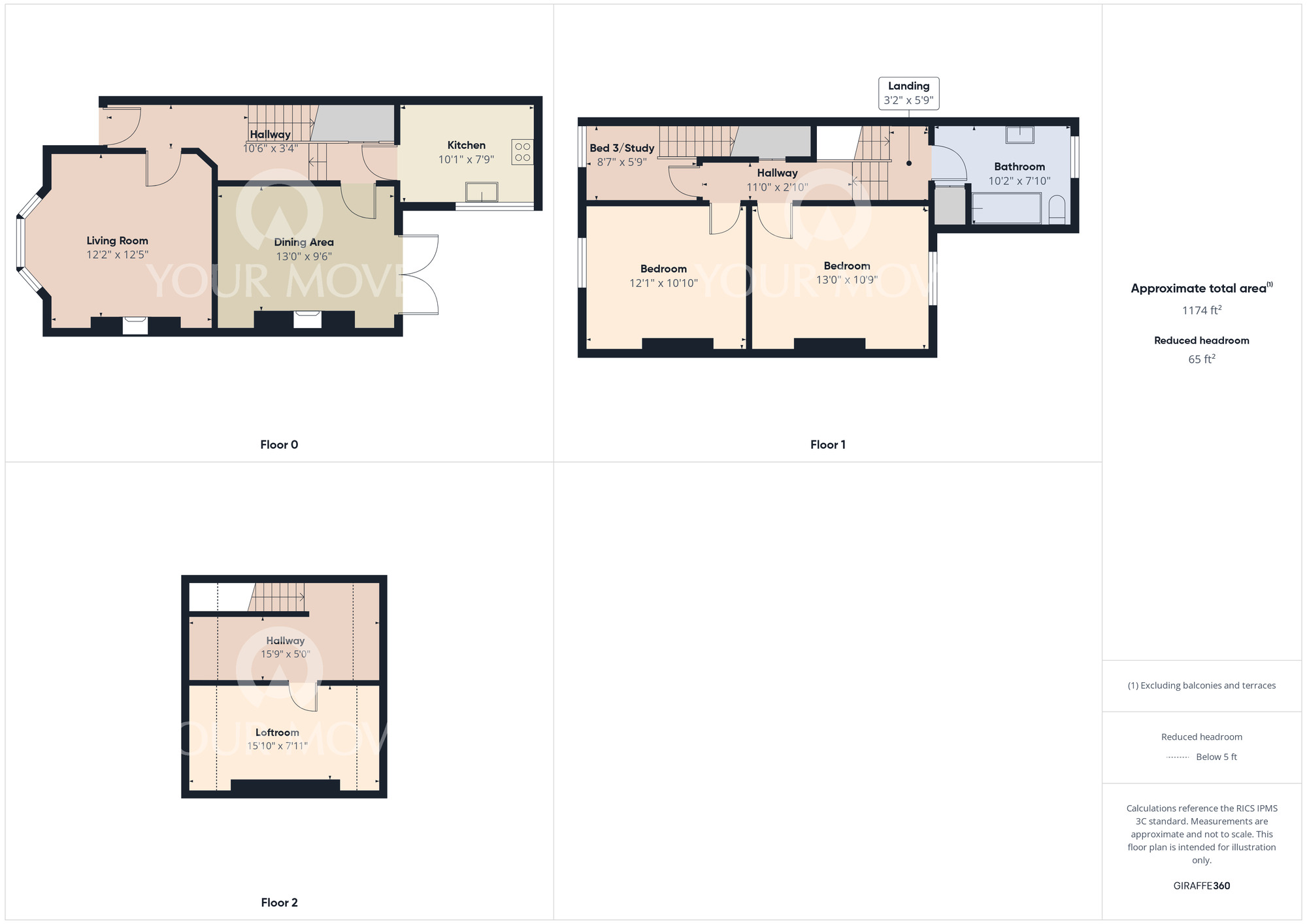 Floorplan of 3 bedroom Mid Terrace House for sale, Maude Street, Darlington, Durham, DL3