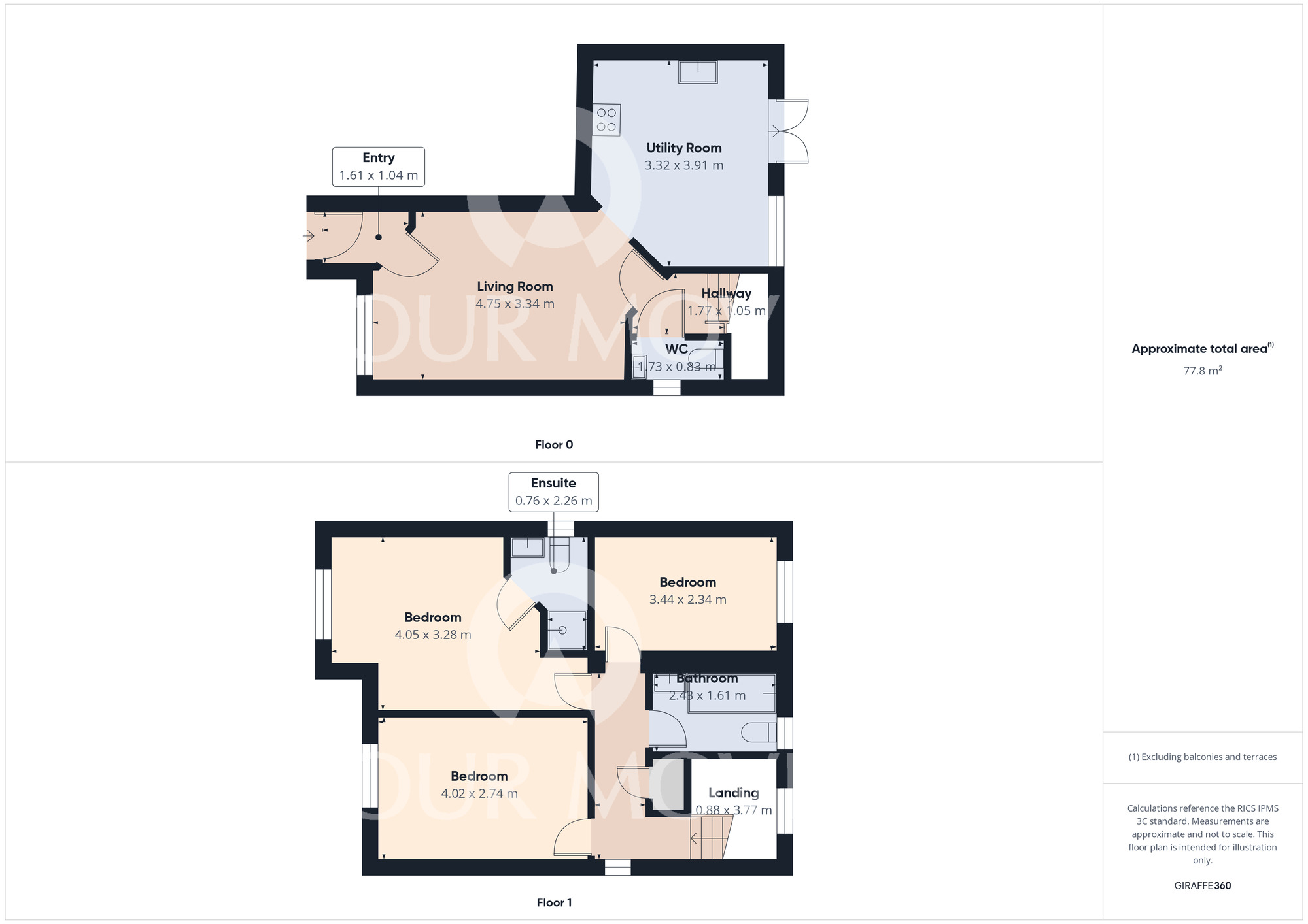 Floorplan of 3 bedroom Detached House for sale, Pinewood Close, Darlington, Durham, DL1