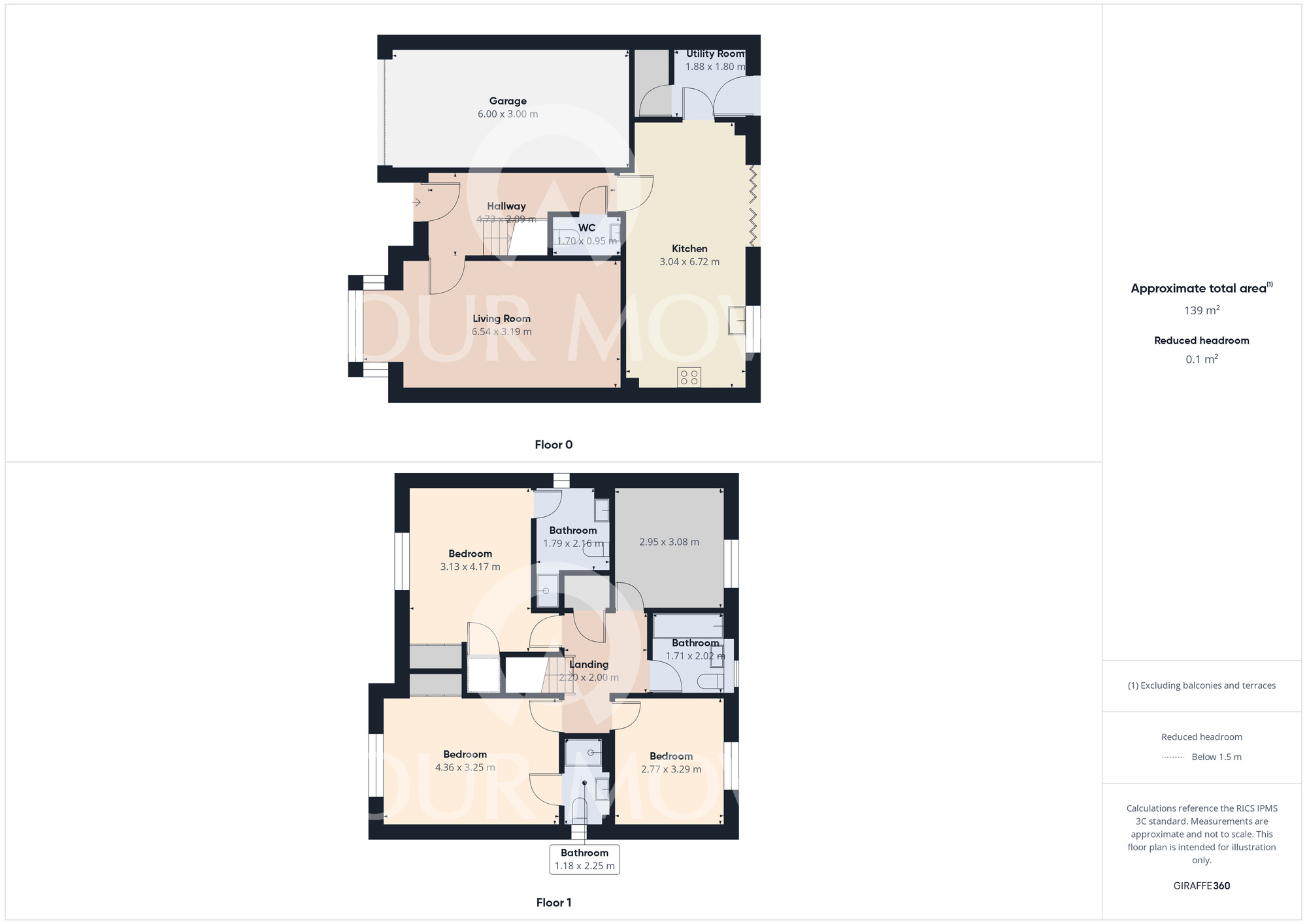 Floorplan of 4 bedroom Detached House for sale, Spindleberry Way, School Aycliffe, Durham, DL5
