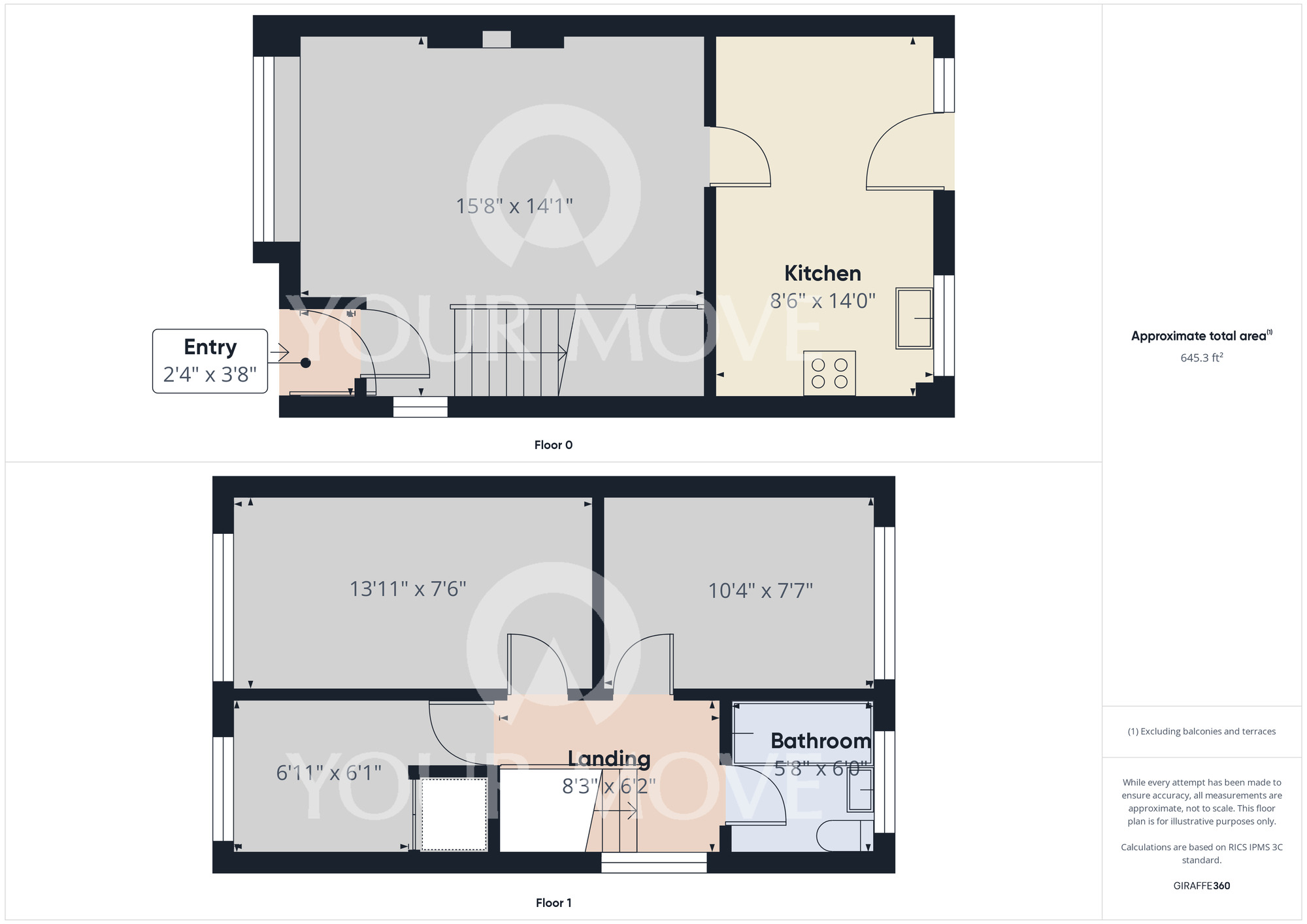 Floorplan of 3 bedroom End Terrace House for sale, Sutcliffe Court, Darlington, Durham, DL3