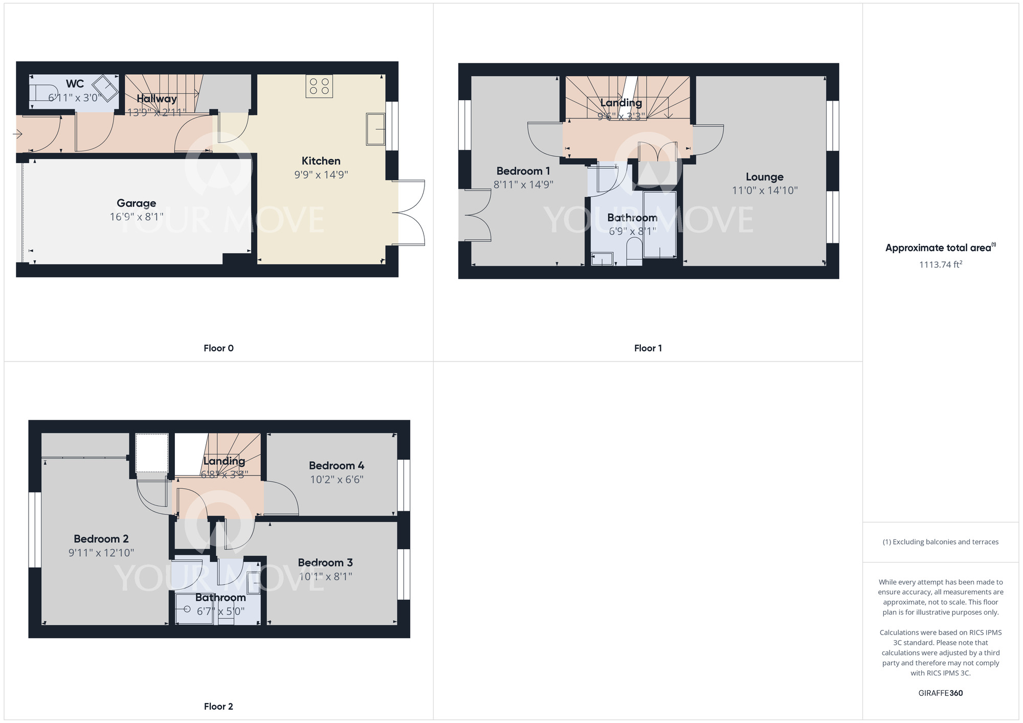 Floorplan of 4 bedroom Mid Terrace House for sale, Lowther Drive, Darlington, Durham, DL1
