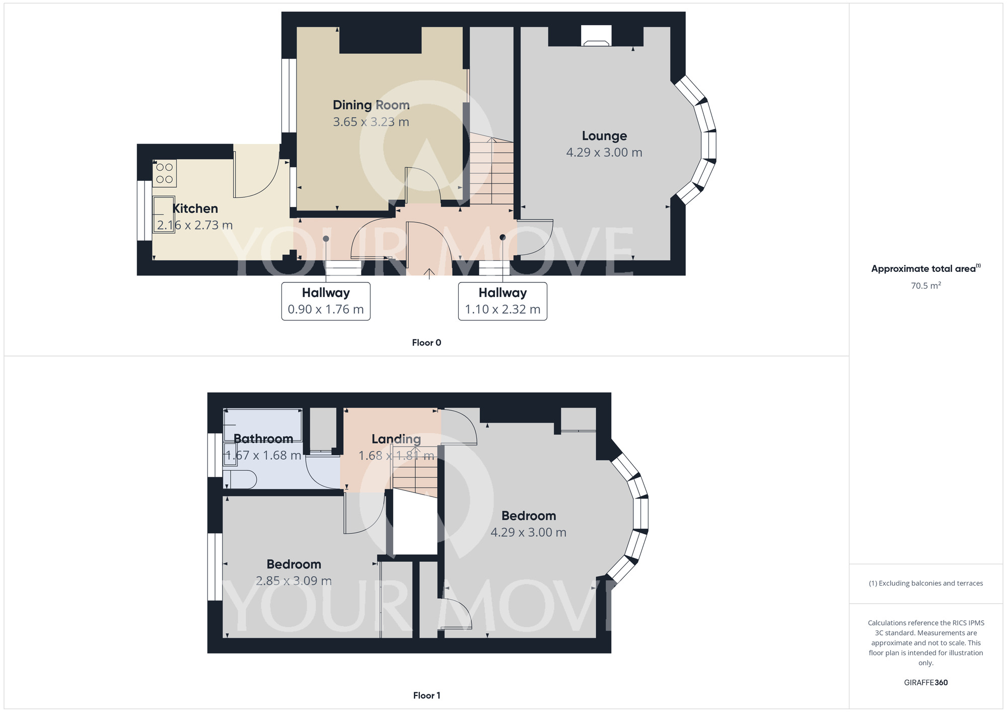 Floorplan of 2 bedroom Semi Detached House for sale, Starmer Crescent, Darlington, Durham, DL1