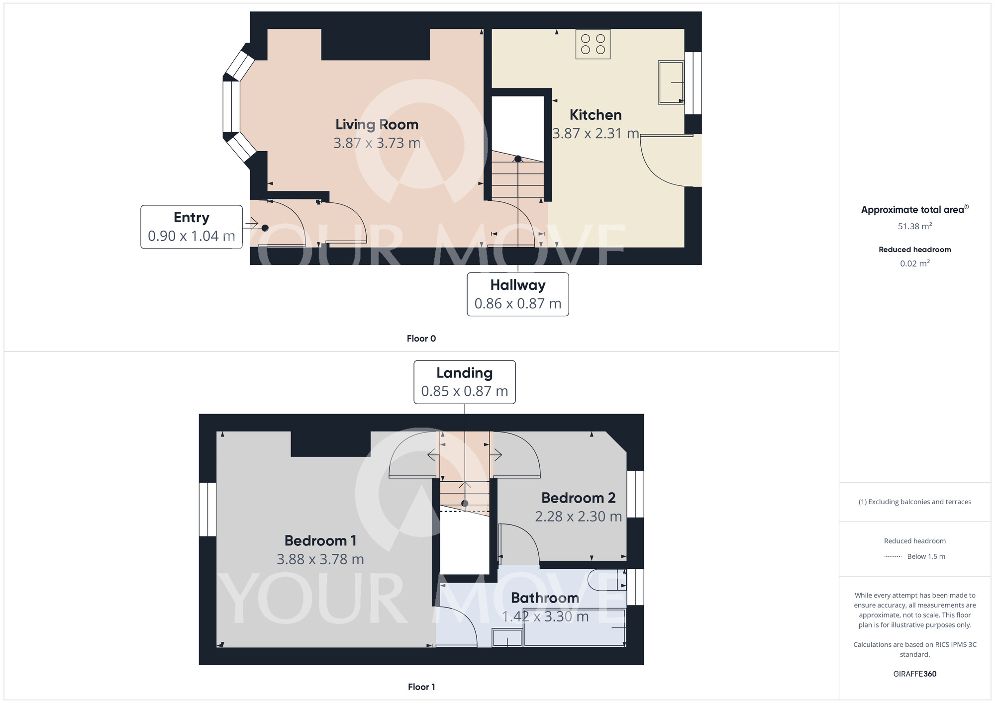 Floorplan of 2 bedroom Mid Terrace House for sale, Stewart Street, Darlington, Durham, DL3