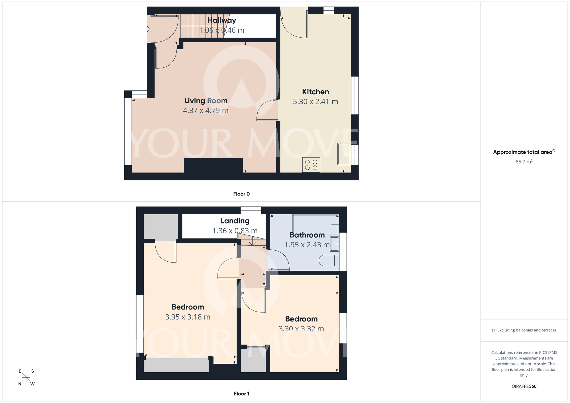 Floorplan of 2 bedroom Semi Detached House for sale, Laburnum Road, Darlington, Durham, DL1