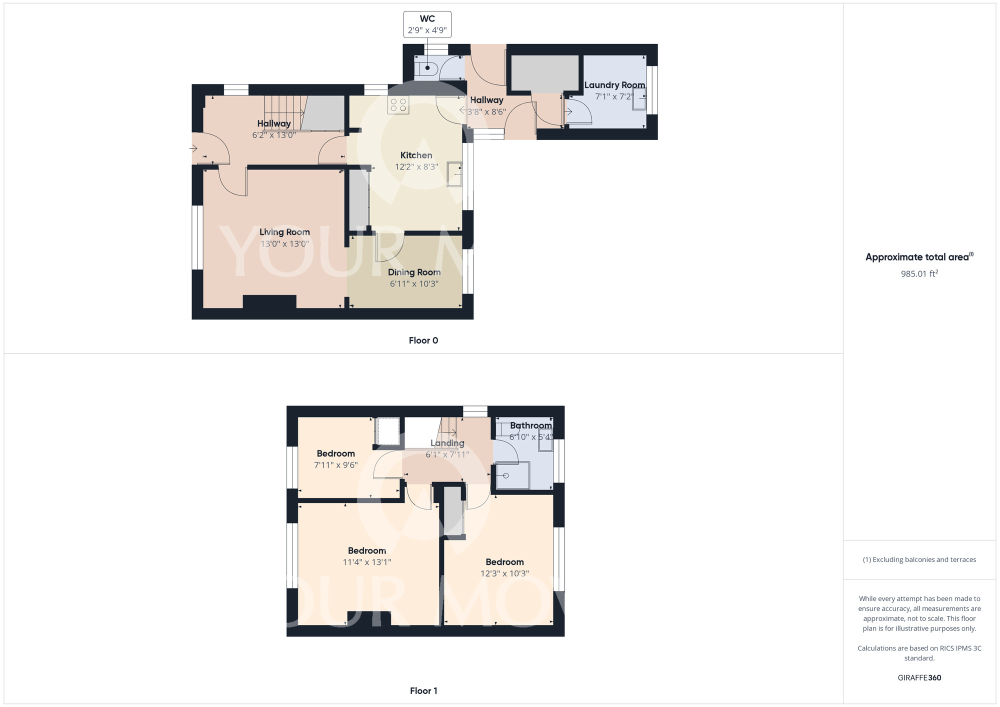 Floorplan of 3 bedroom Semi Detached House for sale, Fenby Avenue, Darlington, Durham, DL1