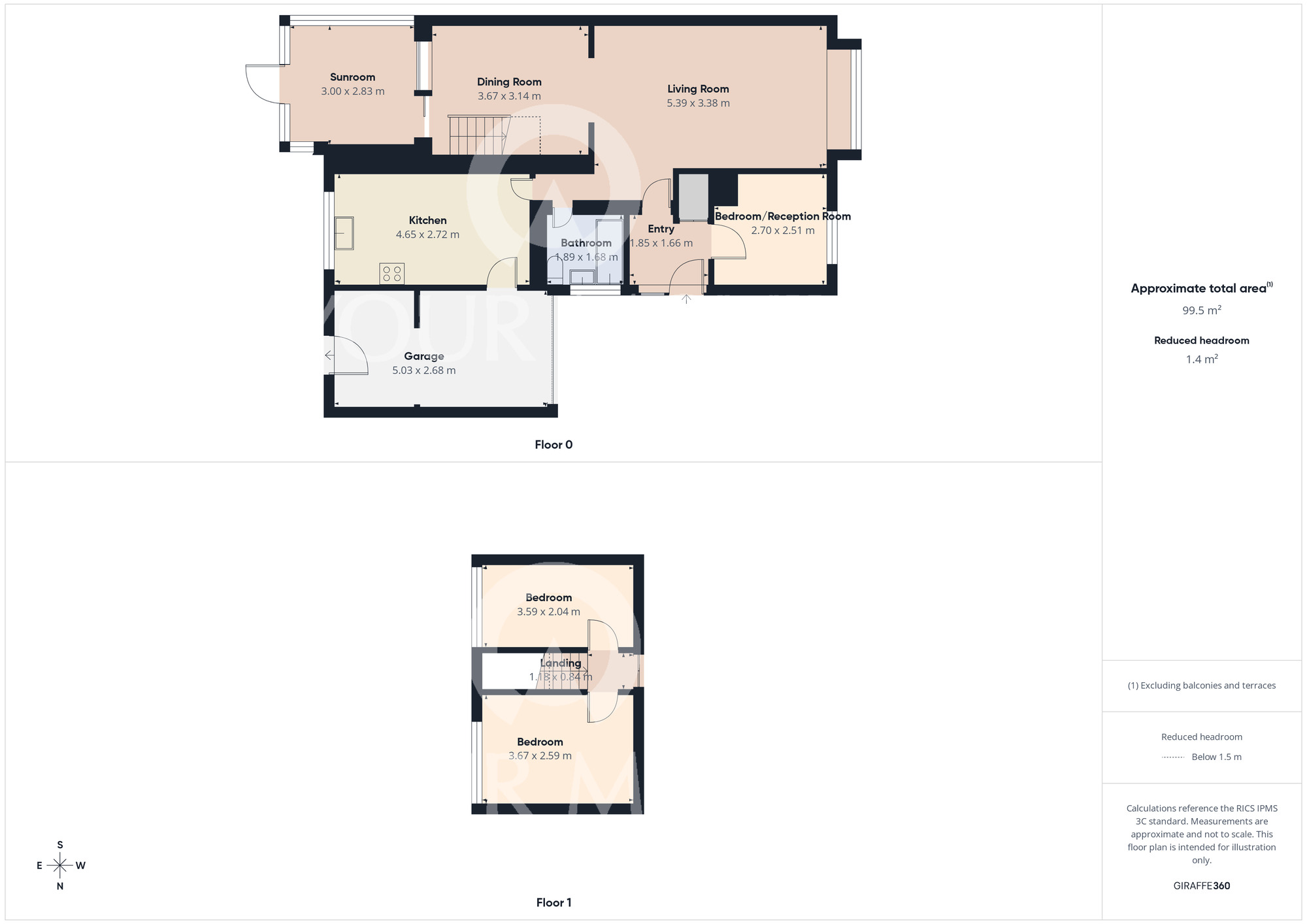 Floorplan of 3 bedroom Semi Detached Bungalow for sale, Abbey Road, Sadberge, Durham, DL2