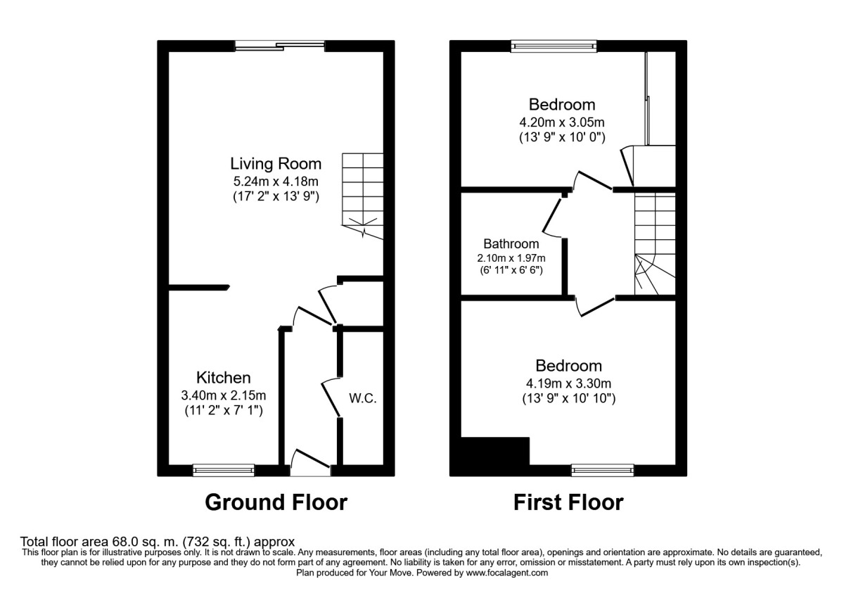 Floorplan of 2 bedroom Mid Terrace House for sale, John Fowler Way, Darlington, Durham, DL2