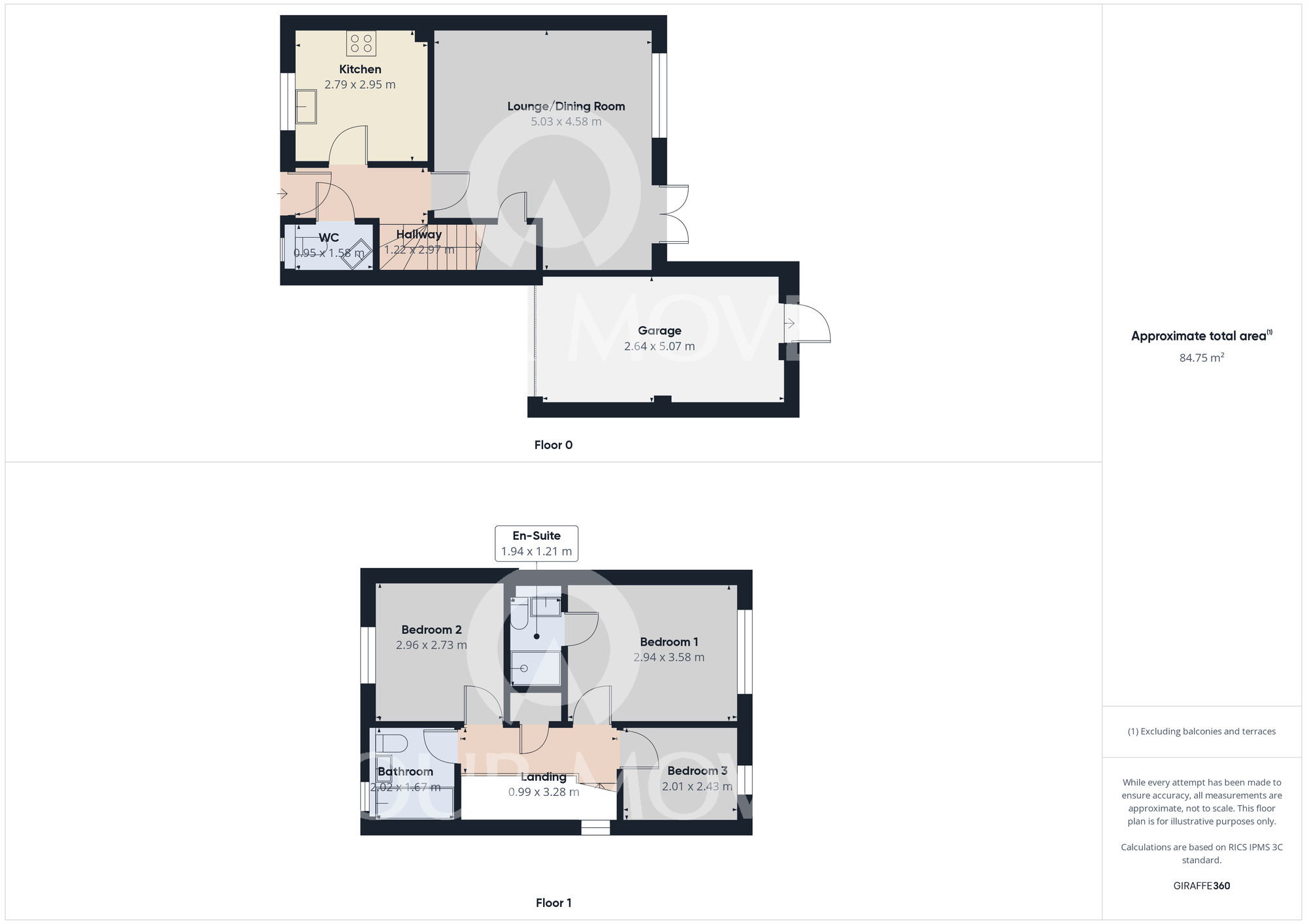 Floorplan of 3 bedroom Semi Detached House for sale, Leach Grove, Darlington, Durham, DL3
