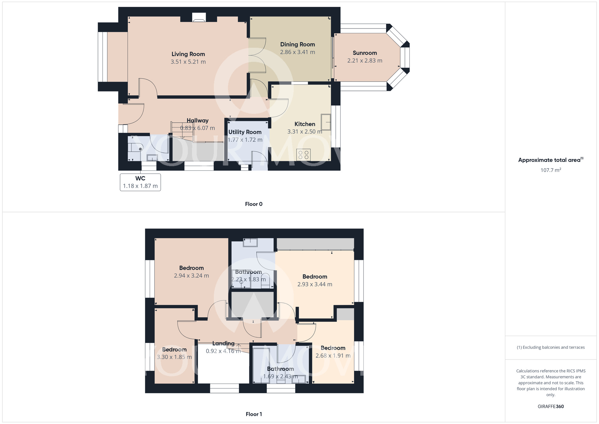 Floorplan of 4 bedroom Semi Detached House for sale, Pierremont Gardens, Darlington, Durham, DL3