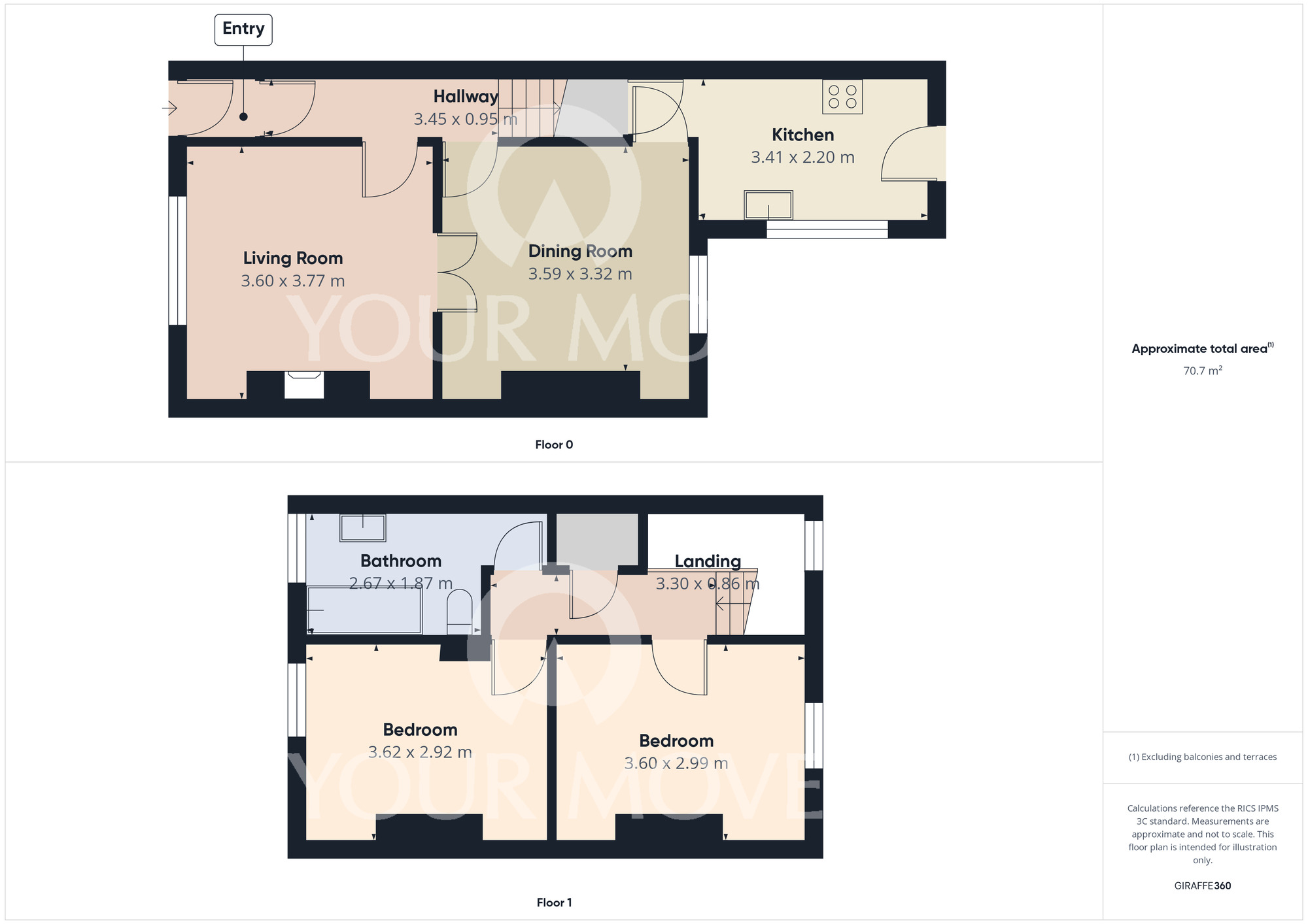 Floorplan of 2 bedroom Mid Terrace House to rent, Mildred Street, Darlington, Durham, DL3
