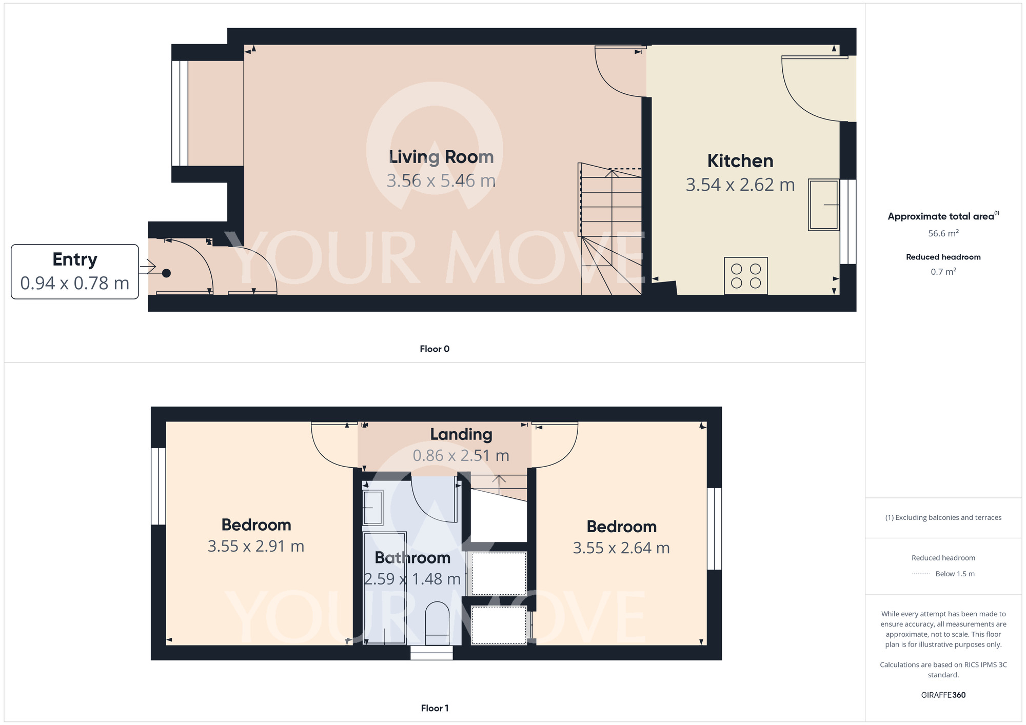 Floorplan of 2 bedroom Semi Detached House for sale, Abbotsfield Way, Faverdale, Durham, DL3