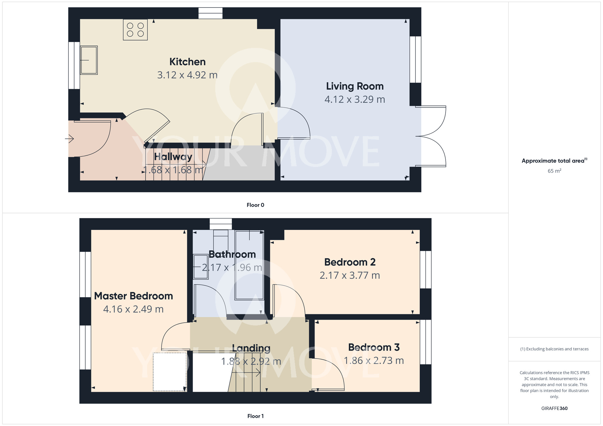 Floorplan of 3 bedroom Semi Detached House to rent, St. Marys Close, Newton Aycliffe, Durham, DL5