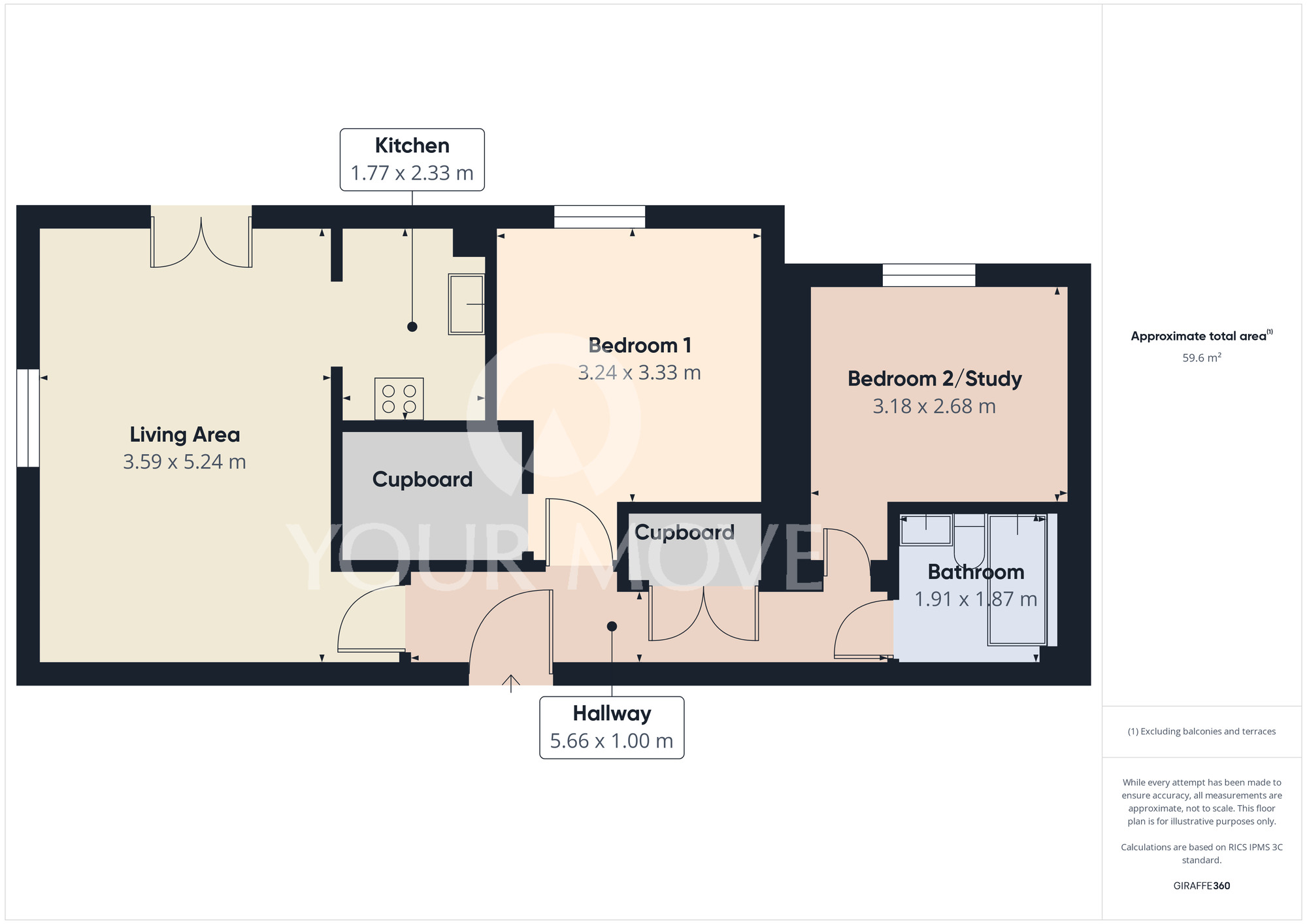 Floorplan of 2 bedroom  Flat for sale, Collingsway, Darlington, Durham, DL2