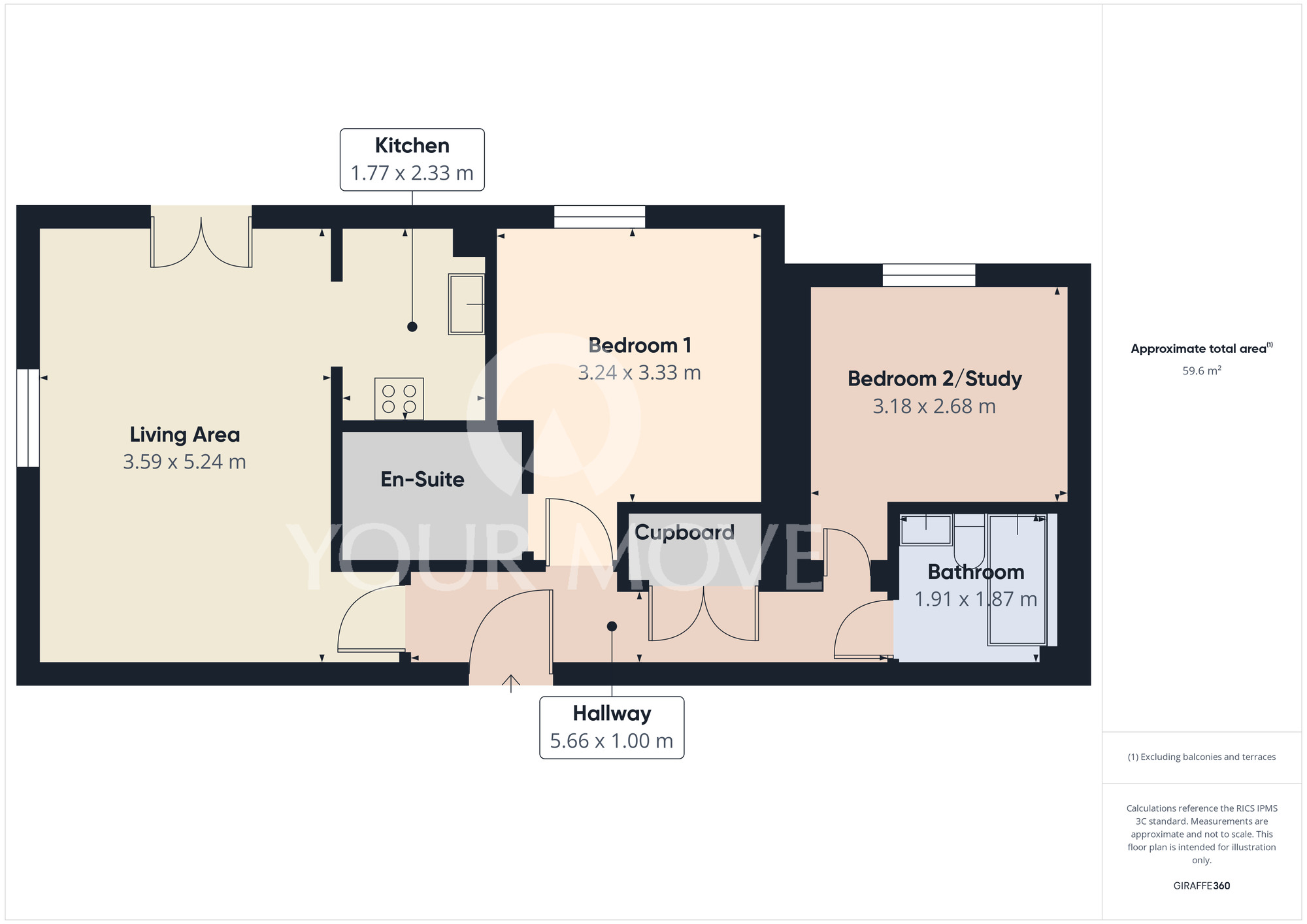 Floorplan of 2 bedroom  Flat for sale, Collingsway, Darlington, Durham, DL2