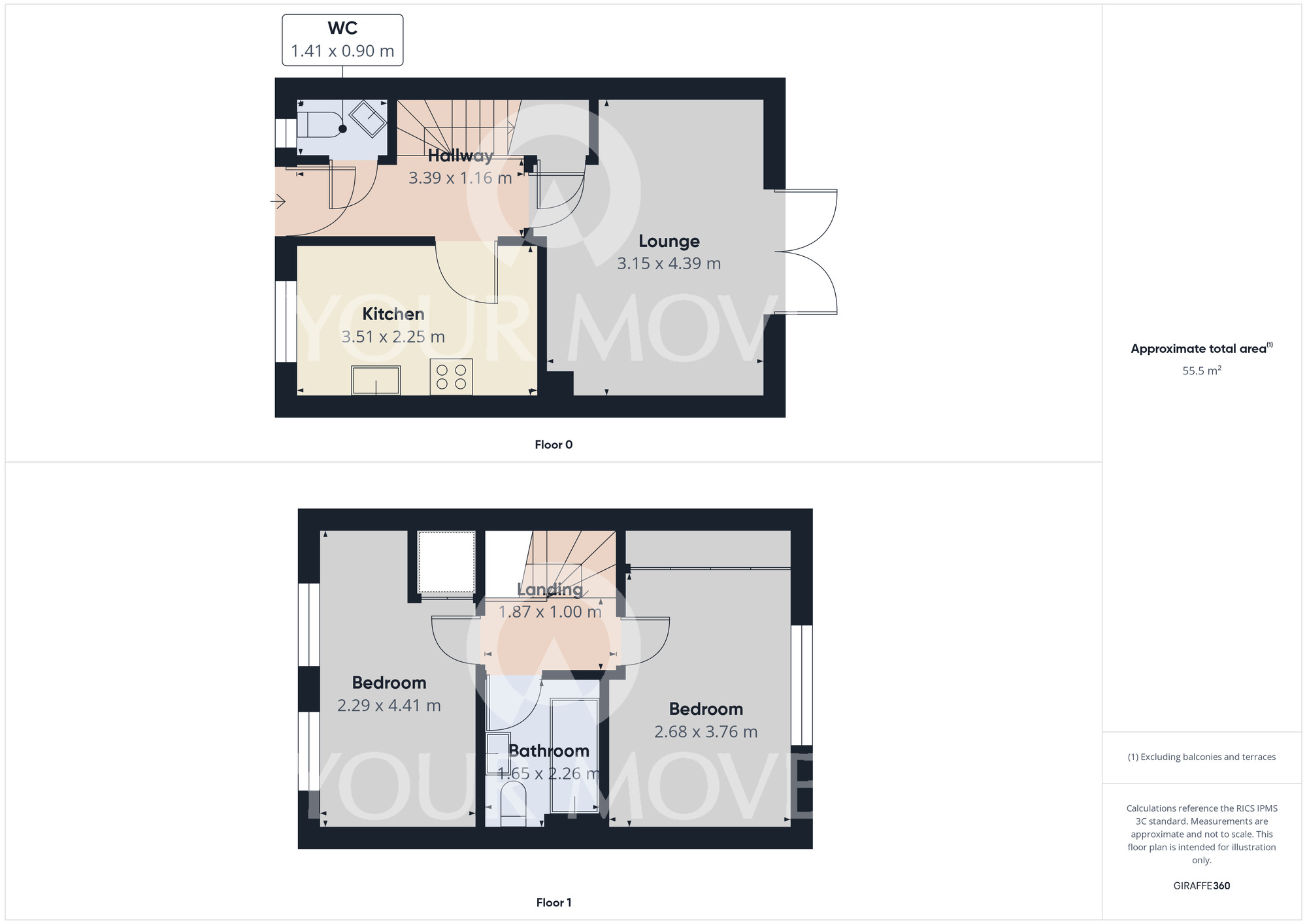 Floorplan of 2 bedroom Mid Terrace House for sale, Wellhouse Road, Newton Aycliffe, Durham, DL5