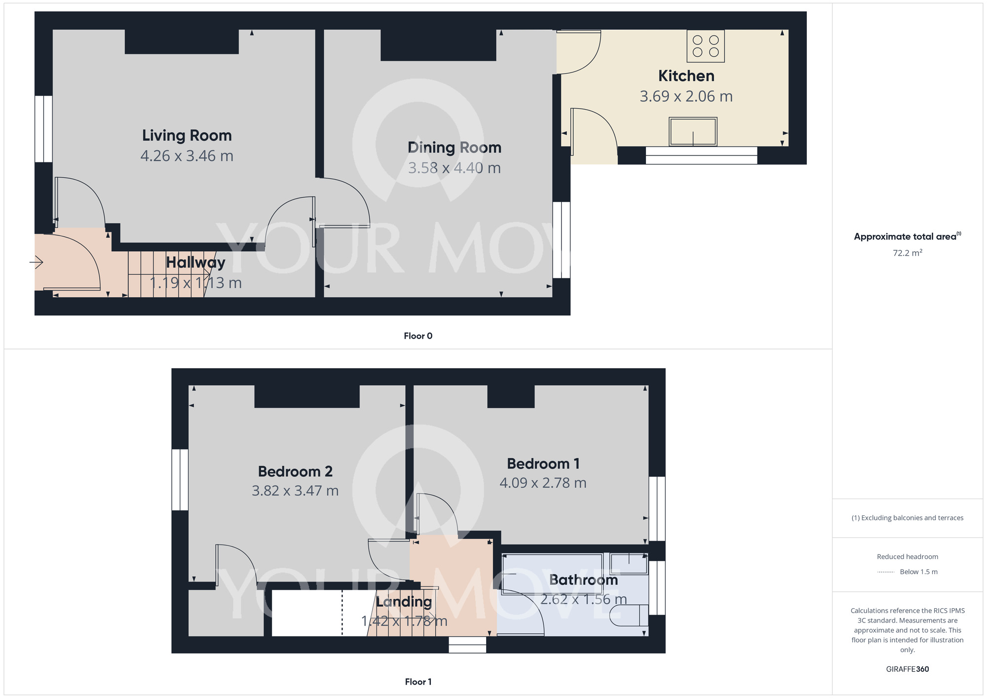 Floorplan of 2 bedroom End Terrace House to rent, Brewer Street, Bishop Auckland, Durham, DL14