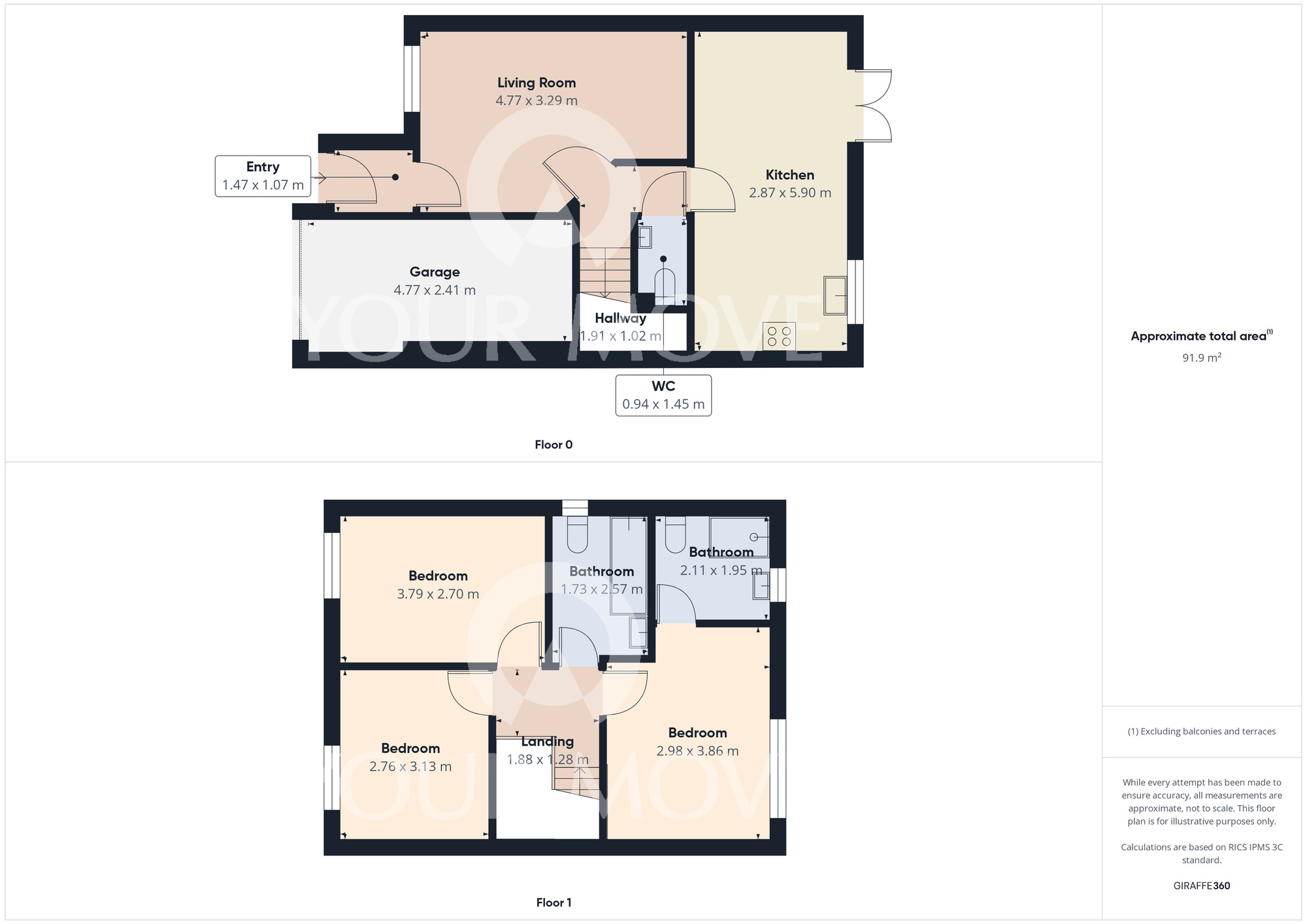 Floorplan of 3 bedroom Detached House for sale, Greener Drive, Darlington, Durham, DL1