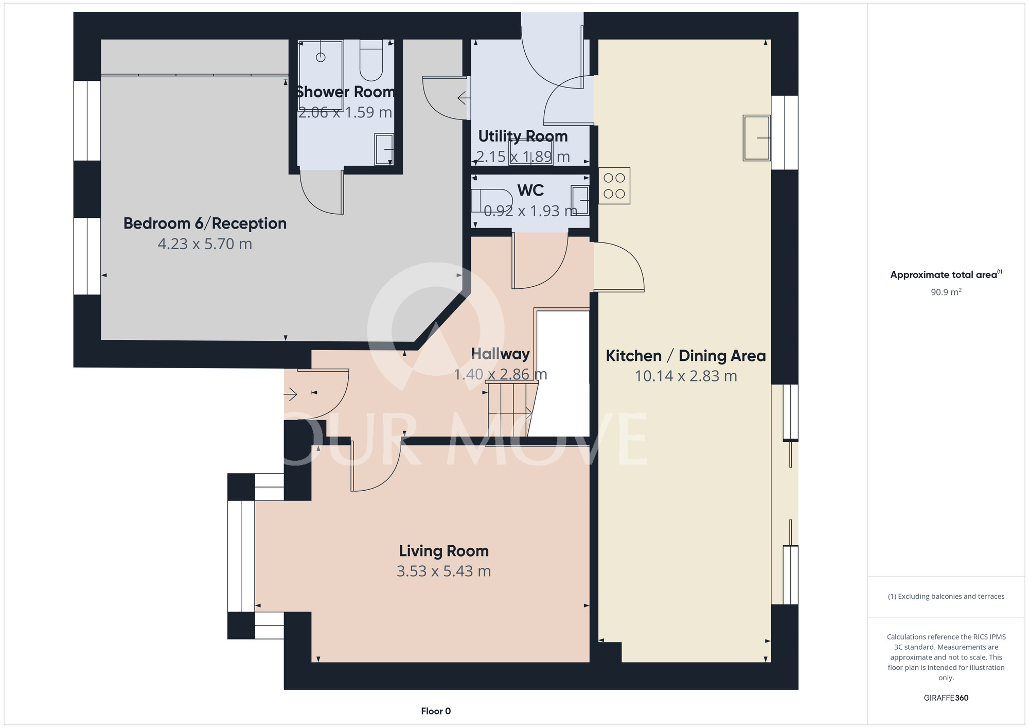 Floorplan of 6 bedroom Detached House for sale, Creebeck Drive, Hurworth, Durham, DL2