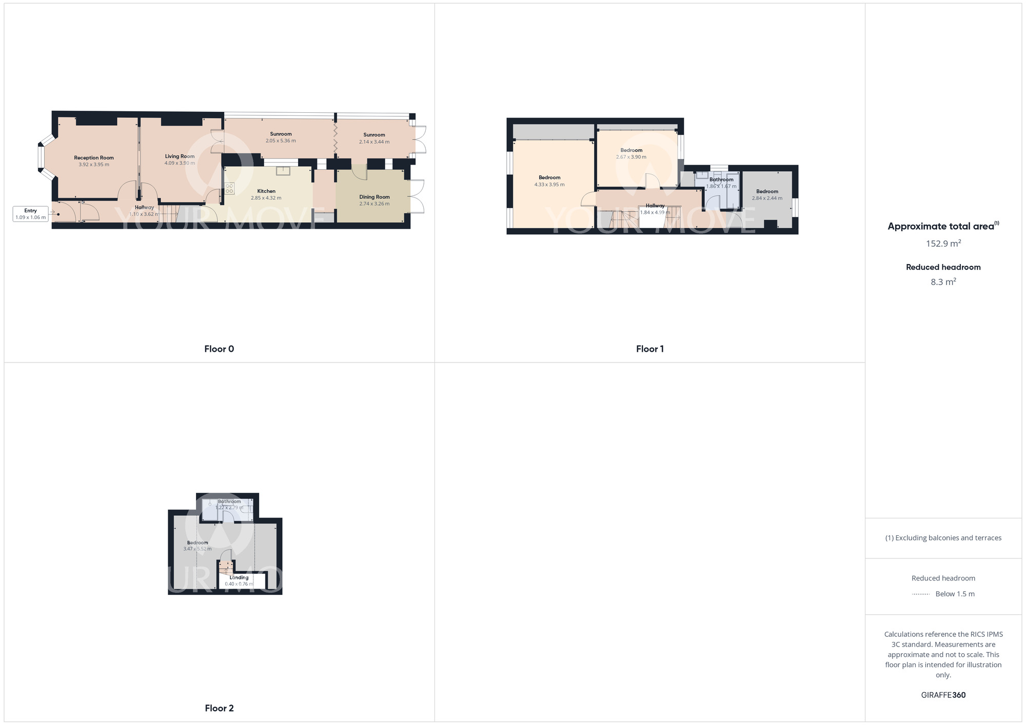 Floorplan of 4 bedroom Mid Terrace House for sale, Thompson Street West, Darlington, Durham, DL3