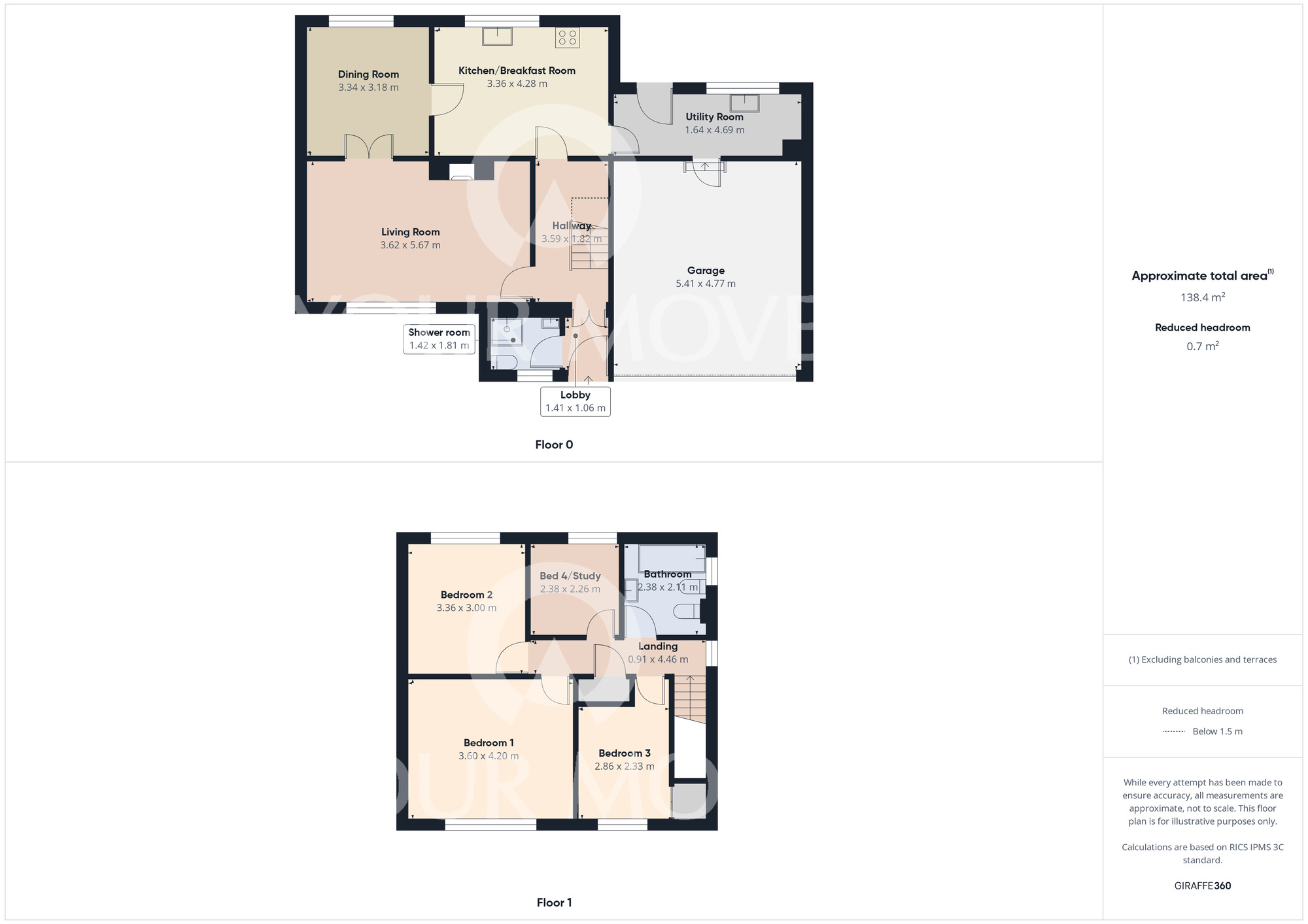 Floorplan of 4 bedroom Detached House for sale, Broadoaks, Bishop Middleham, Durham, DL17