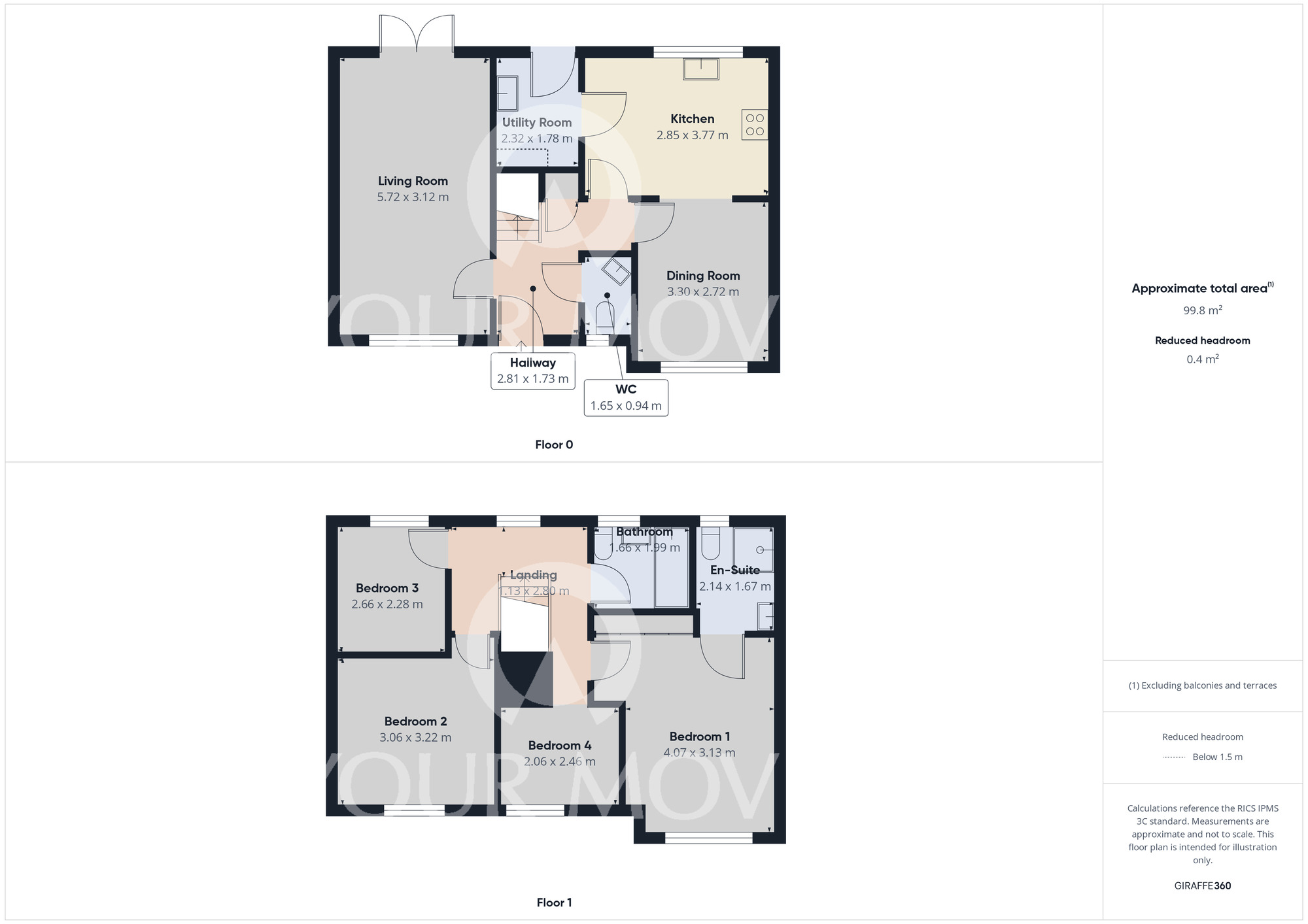 Floorplan of 4 bedroom Detached House for sale, Beech Rise, Darlington, Durham, DL1