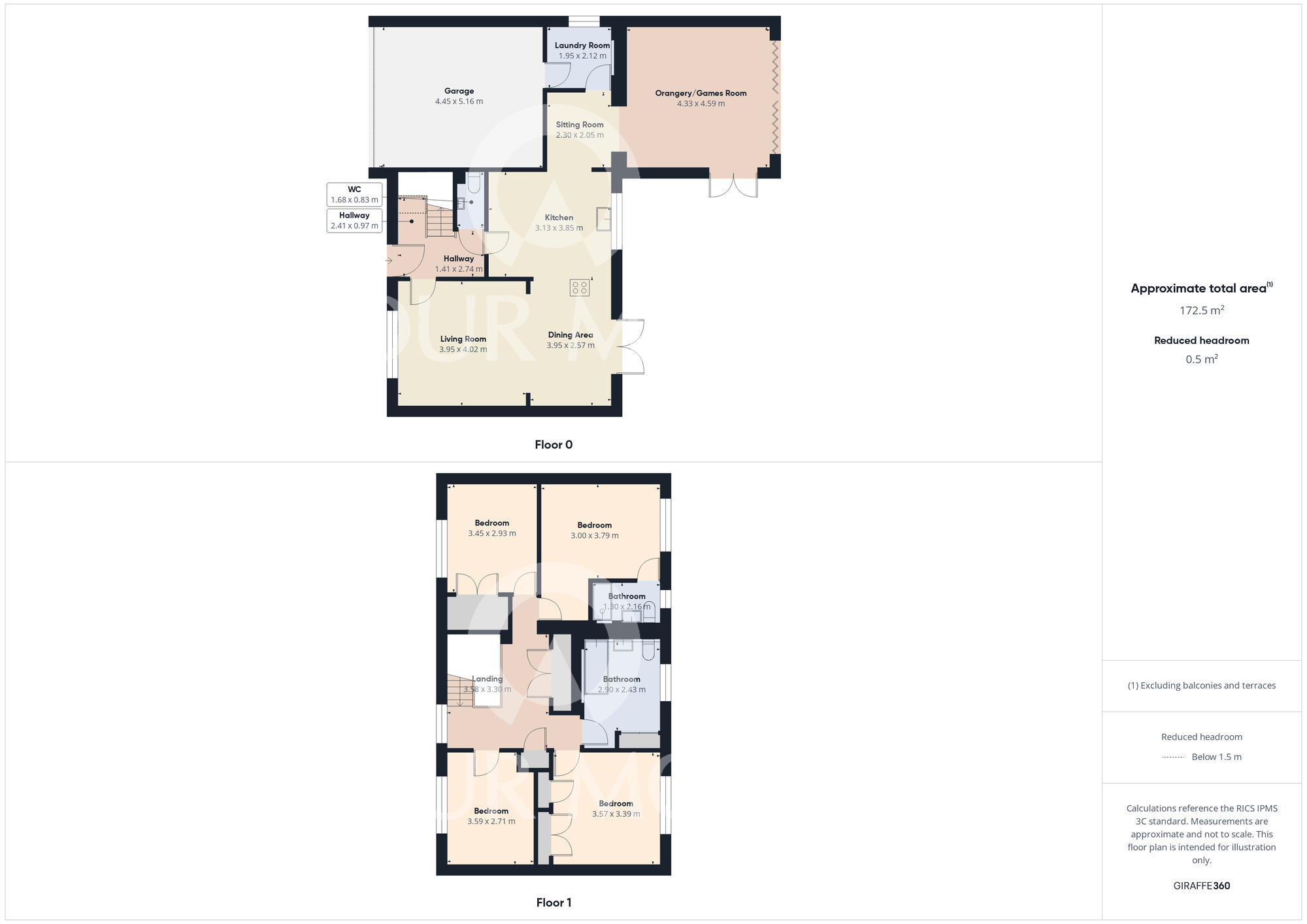 Floorplan of 4 bedroom Detached House for sale, Low Green, Newton Aycliffe, Durham, DL5