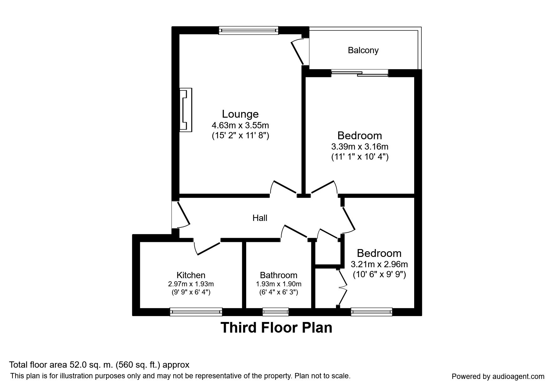 Floorplan of 2 bedroom  Flat for sale, Bayberry Mews, Middlesbrough, North Yorkshire, TS5