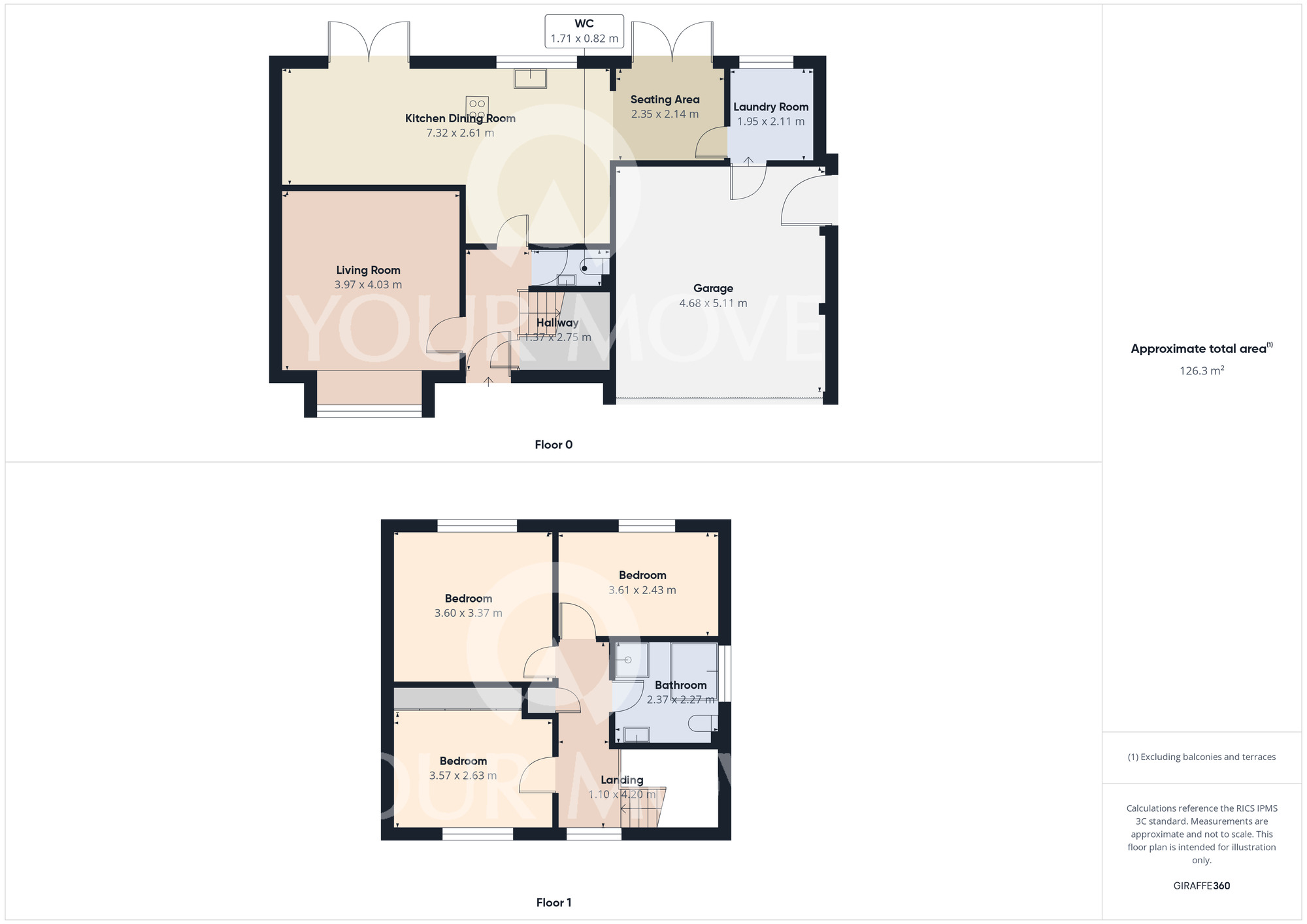 Floorplan of 3 bedroom Detached House for sale, Low Green, Newton Aycliffe, Durham, DL5