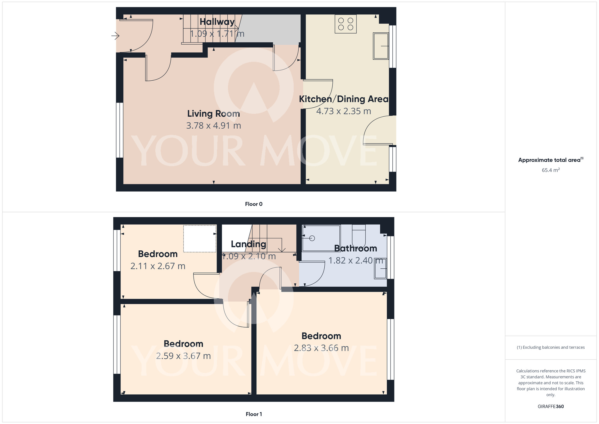 Floorplan of 3 bedroom Semi Detached House for sale, Cragwellside, Darlington, Durham, DL1
