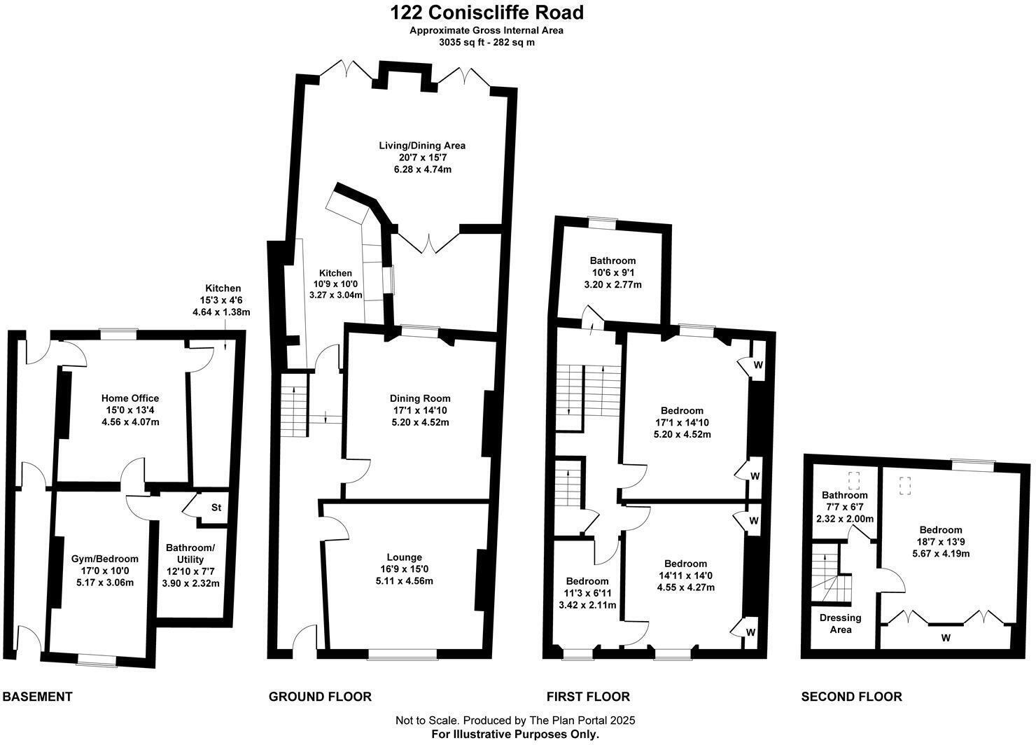 Floorplan of 4 bedroom End Terrace House for sale, Coniscliffe Road, Darlington, Durham, DL3