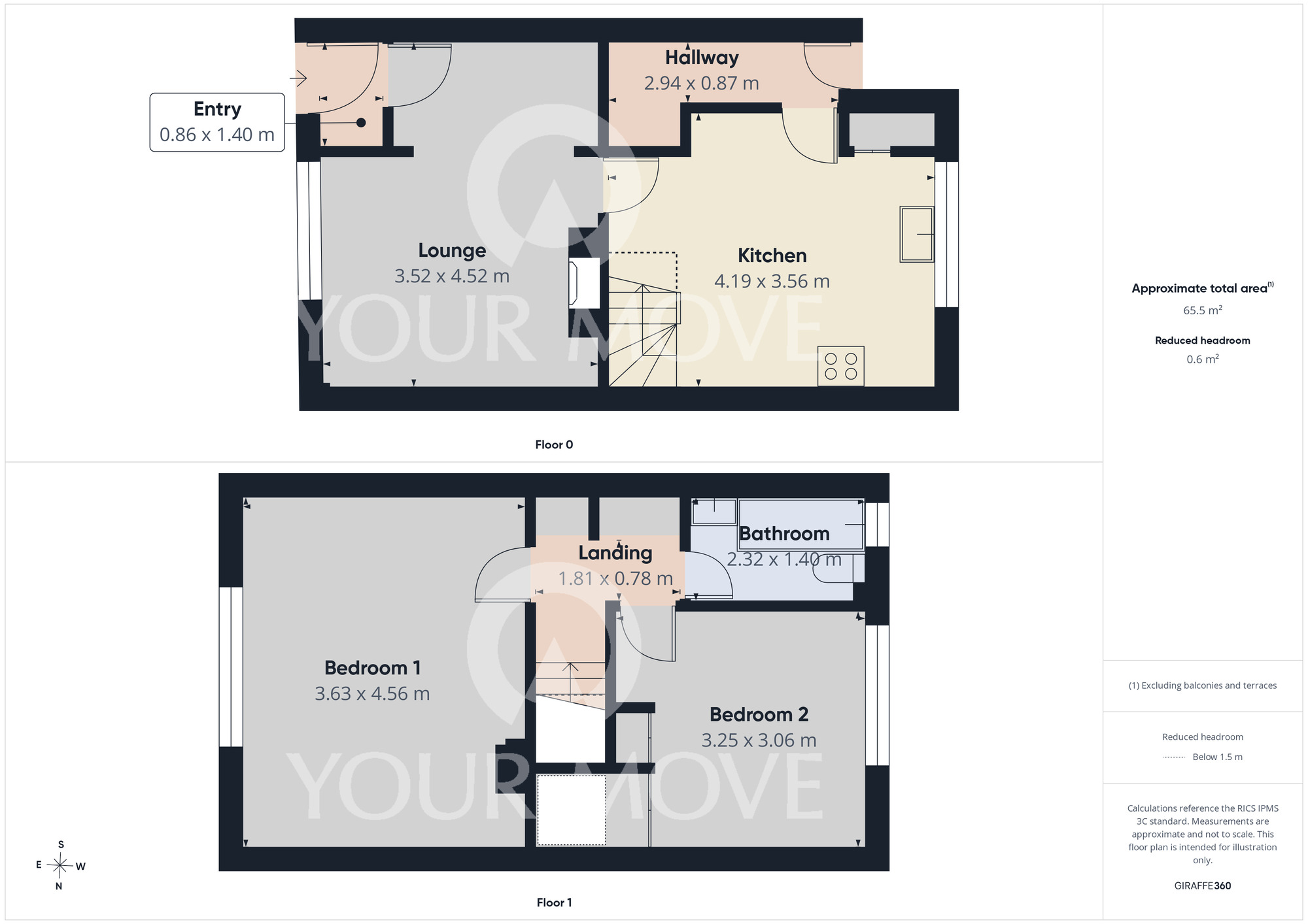 Floorplan of 2 bedroom Mid Terrace House for sale, Skirlaw Road, Newton Aycliffe, Durham, DL5