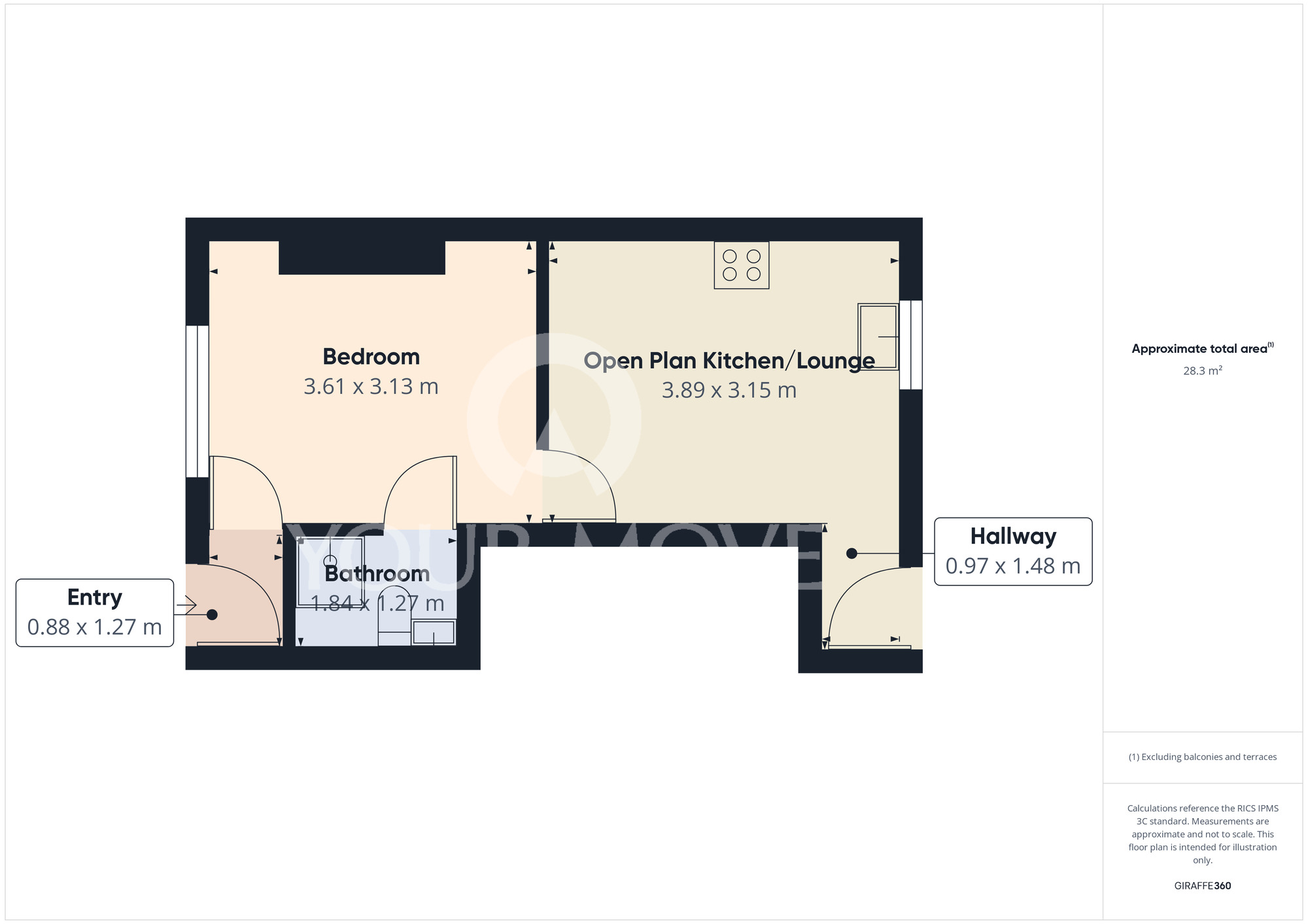 Floorplan of 1 bedroom  Flat for sale, Borough Road, Darlington, Durham, DL1