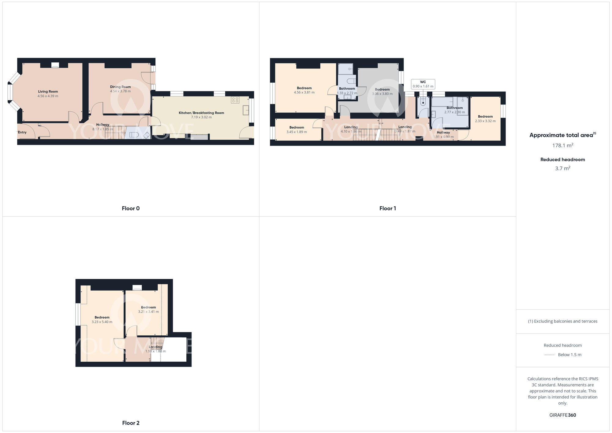 Floorplan of 6 bedroom Mid Terrace House for sale, Swinburne Road, Darlington, Durham, DL3