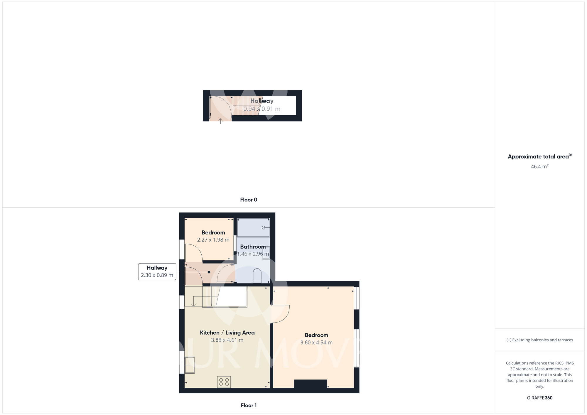 Floorplan of 2 bedroom  Flat for sale, Borough Road, Darlington, Durham, DL1