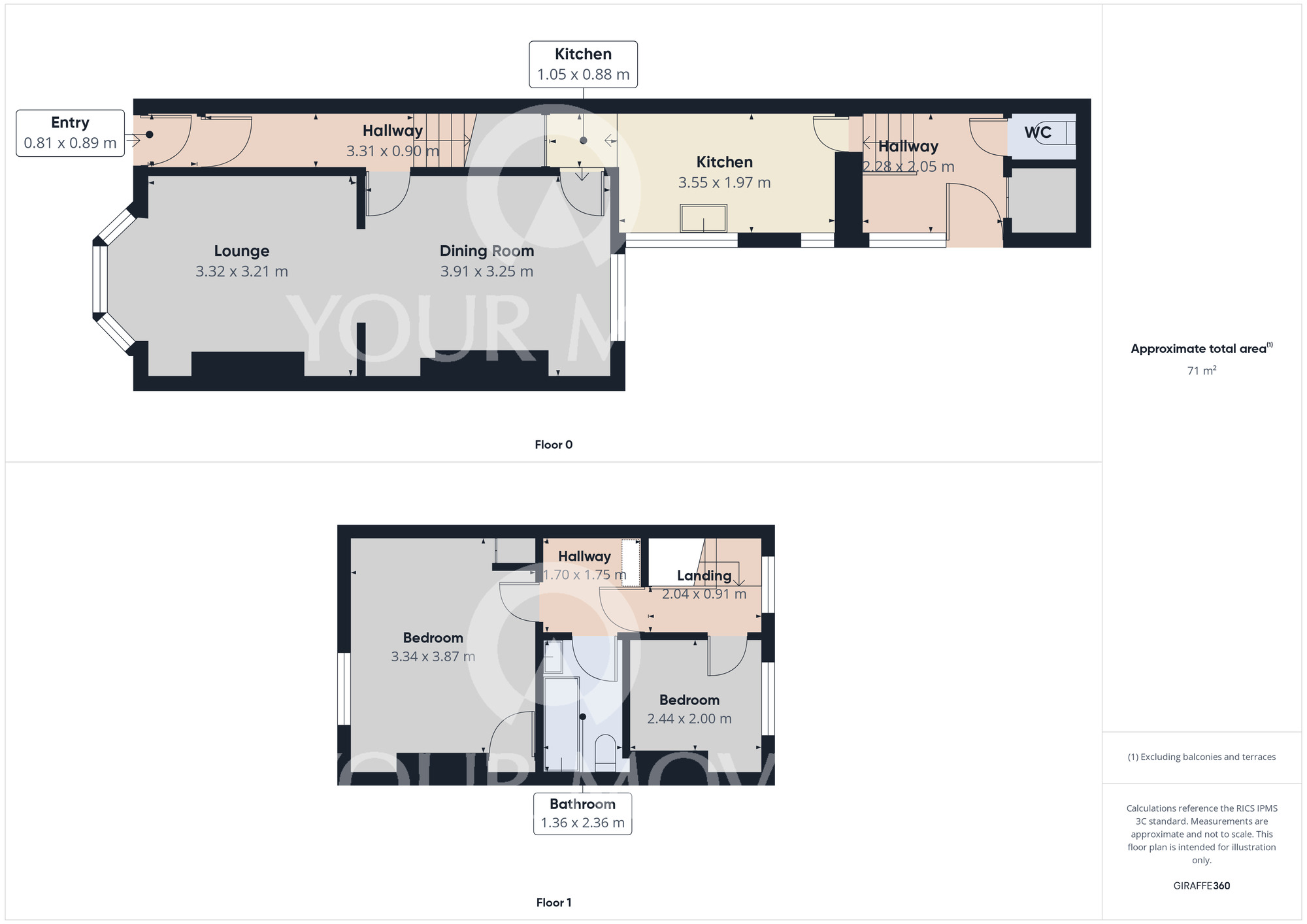 Floorplan of 2 bedroom Mid Terrace House for sale, Dundas Street, Stockton-on-Tees, Durham, TS19