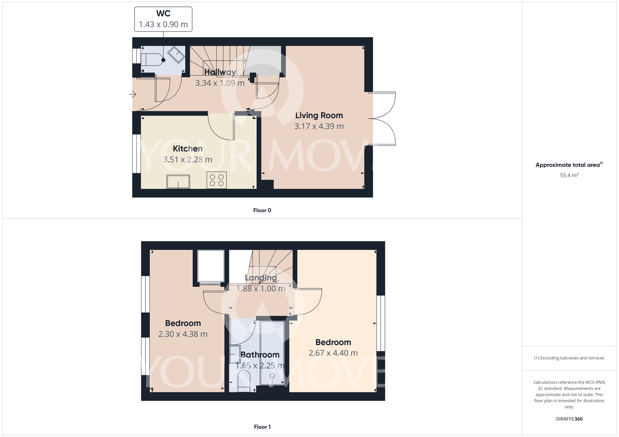 Floorplan of 2 bedroom Mid Terrace House for sale, John Williams Boulevard, Darlington, Durham, DL1