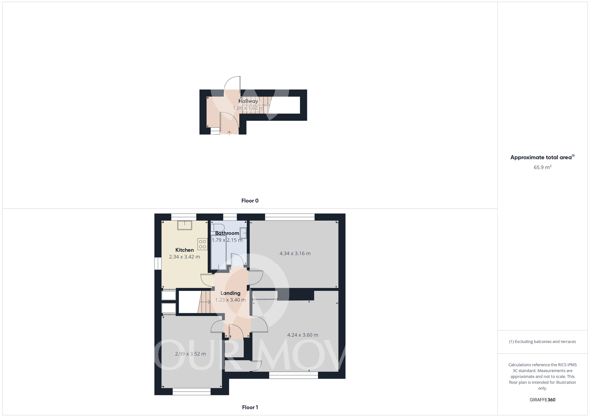 Floorplan of 2 bedroom  Flat to rent, Welbeck Avenue, Darlington, Durham, DL1