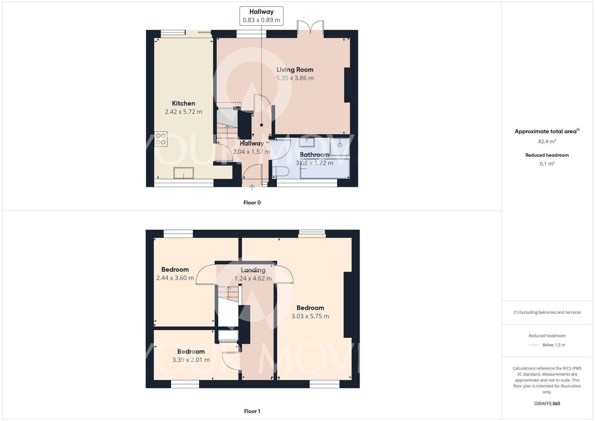 Floorplan of 3 bedroom End Terrace House for sale, Wren Close, Newton Aycliffe, Durham, DL5