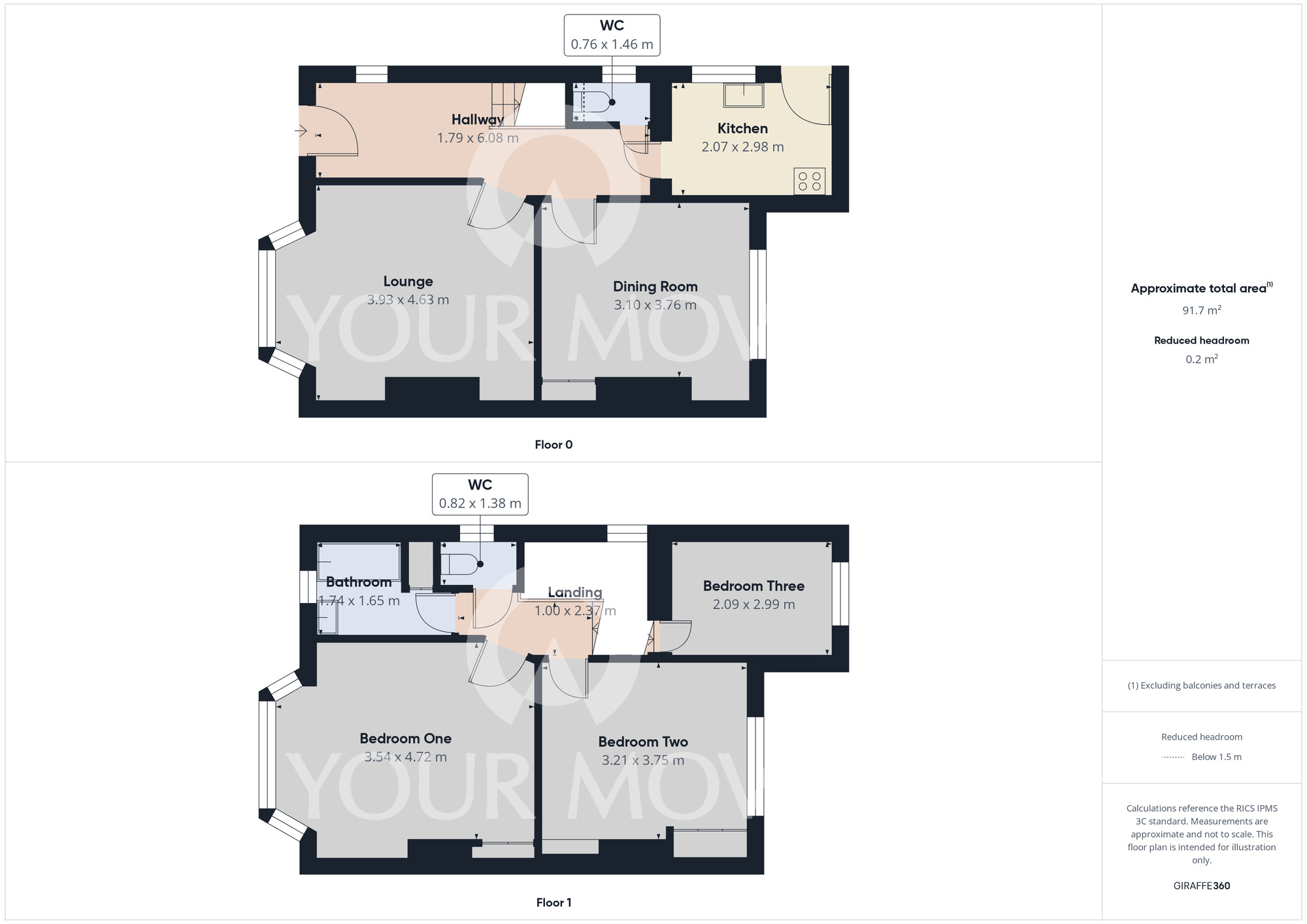 Floorplan of 3 bedroom Semi Detached House for sale, Springwell Terrace, Darlington, Durham, DL1