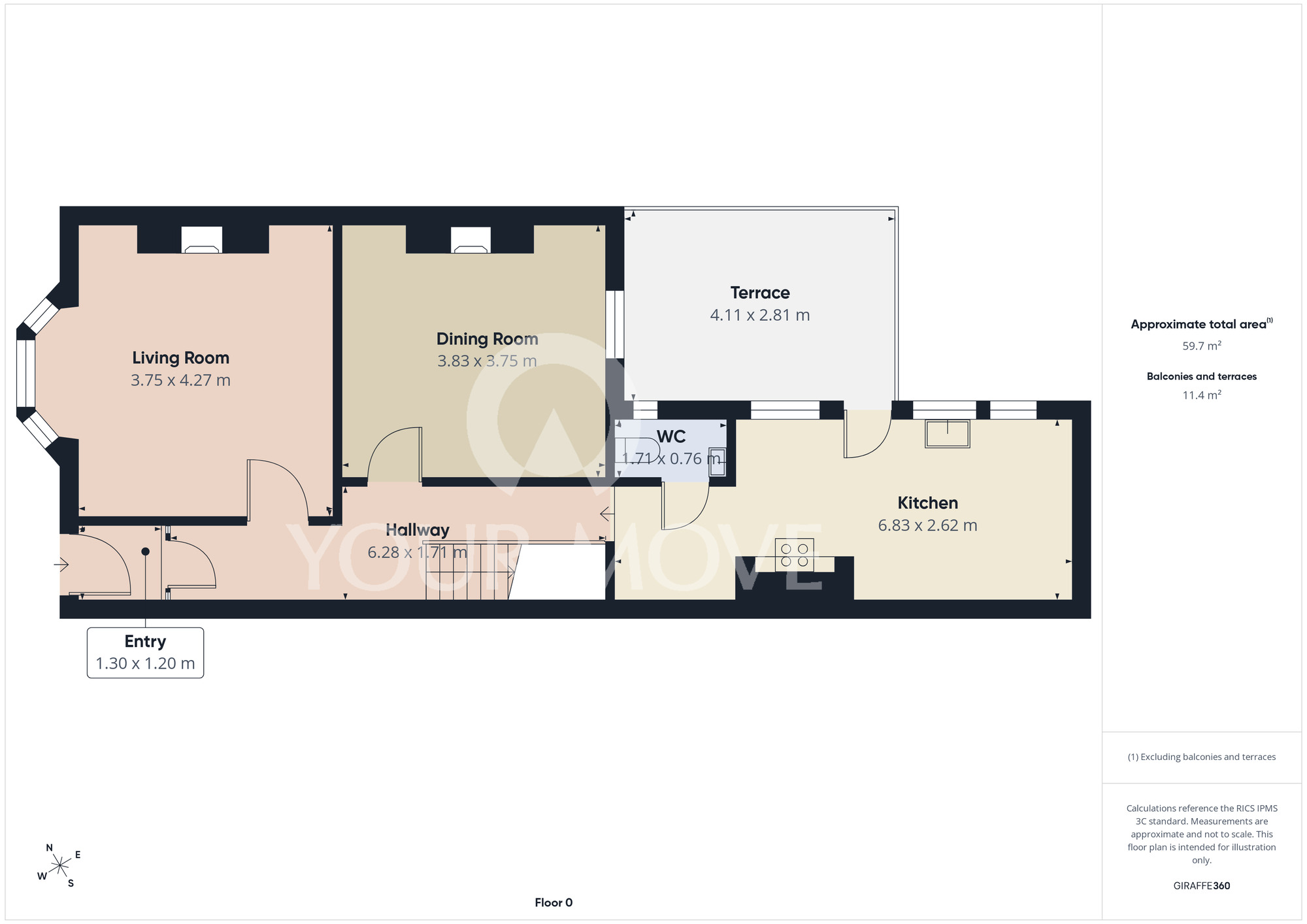 Floorplan of 4 bedroom Mid Terrace House for sale, Victoria Embankment, Darlington, Durham, DL1