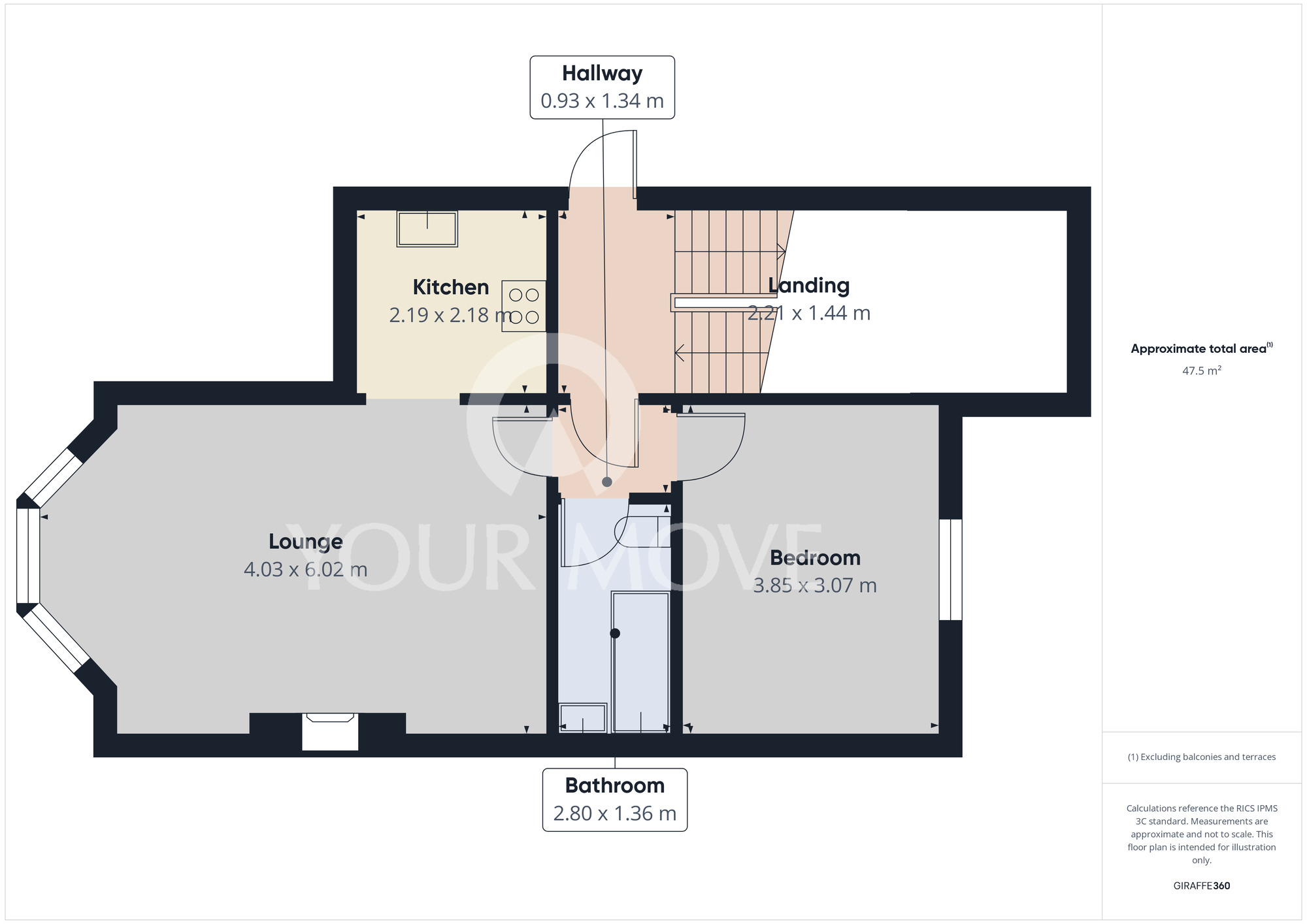Floorplan of 1 bedroom  Flat for sale, Cleveland Terrace, Darlington, Durham, DL3