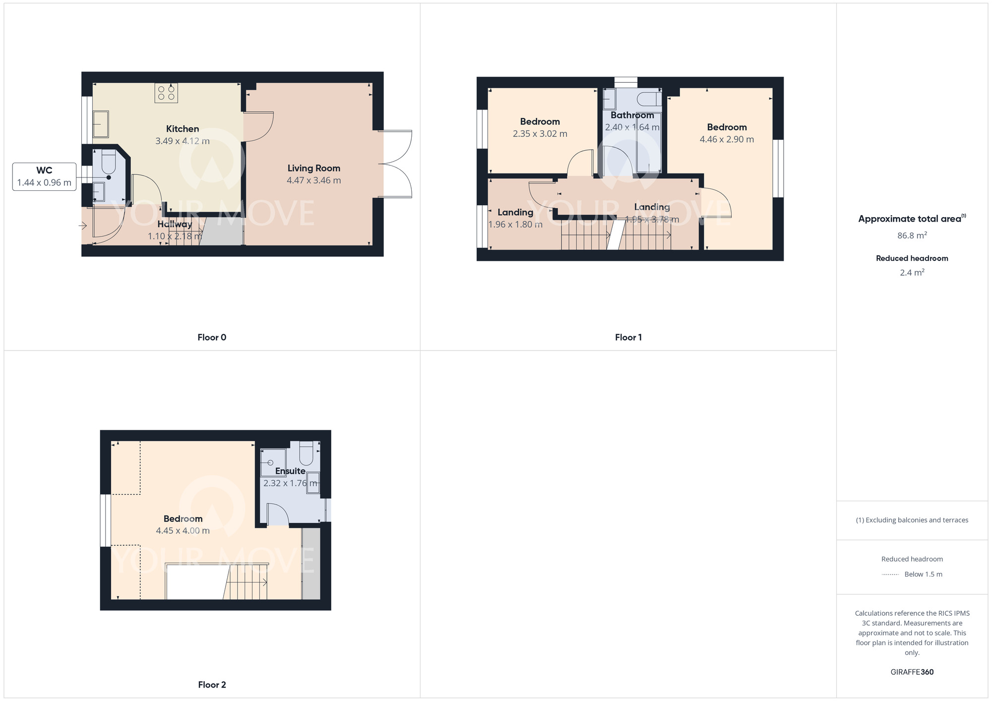 Floorplan of 3 bedroom Semi Detached House for sale, John Williams Boulevard, Darlington, Durham, DL1
