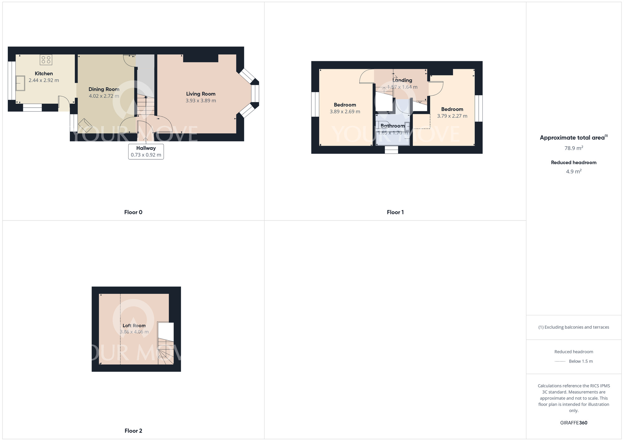 Floorplan of 2 bedroom Semi Detached House for sale, Whinfield Road, Darlington, Durham, DL1
