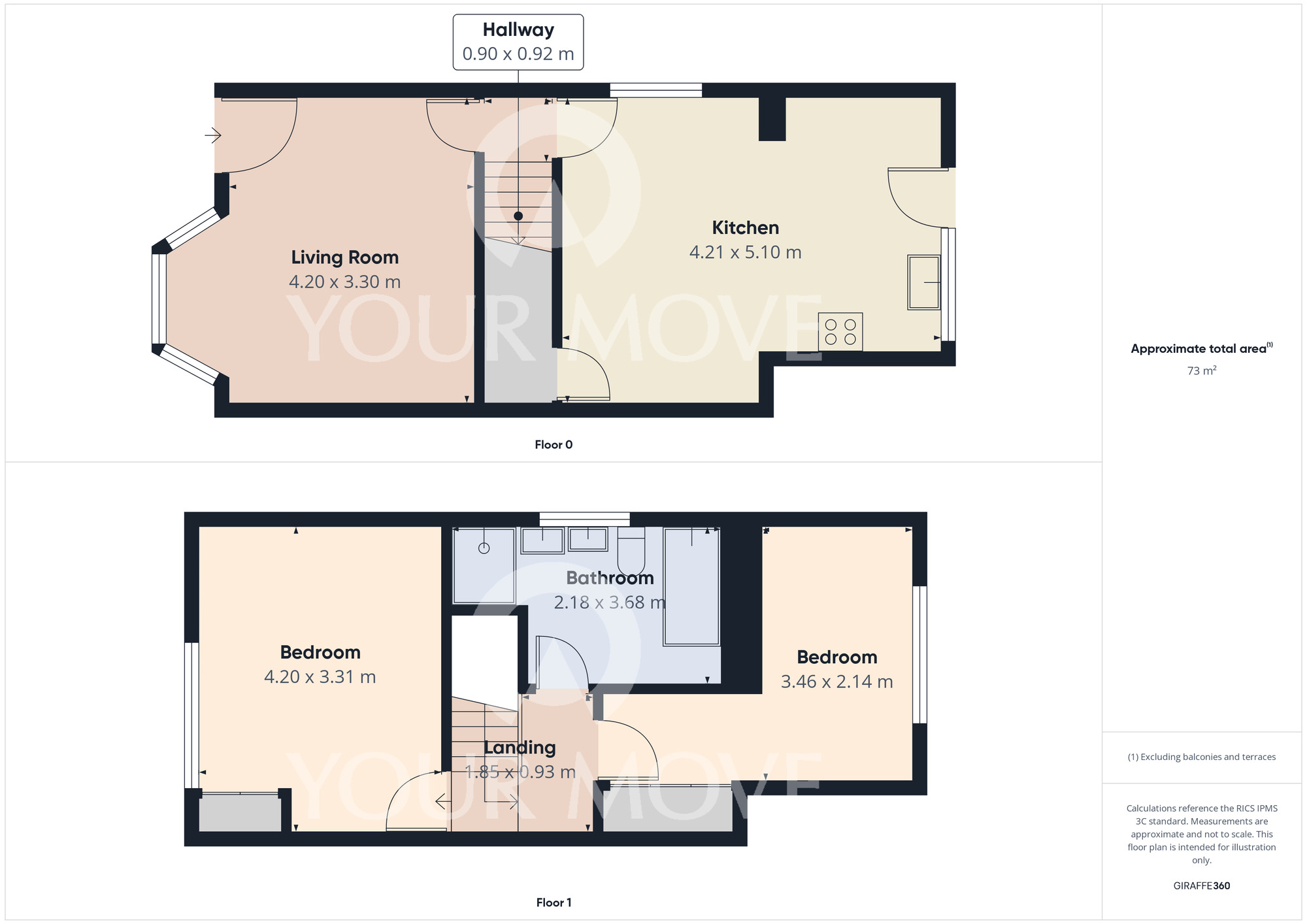 Floorplan of 2 bedroom Semi Detached House for sale, Claremont Road, Darlington, Durham, DL1