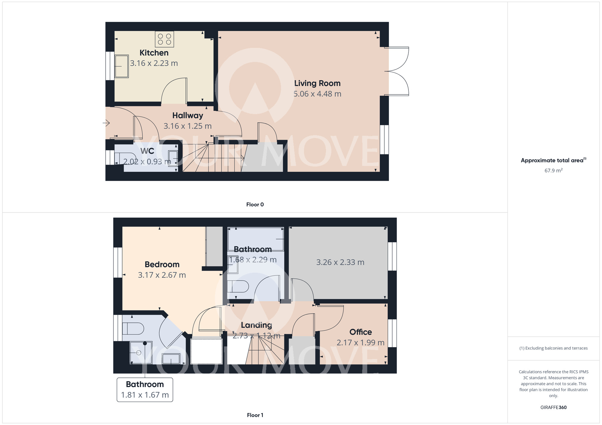Floorplan of 3 bedroom Semi Detached House for sale, Spindleberry Way, School Aycliffe, Durham, DL5