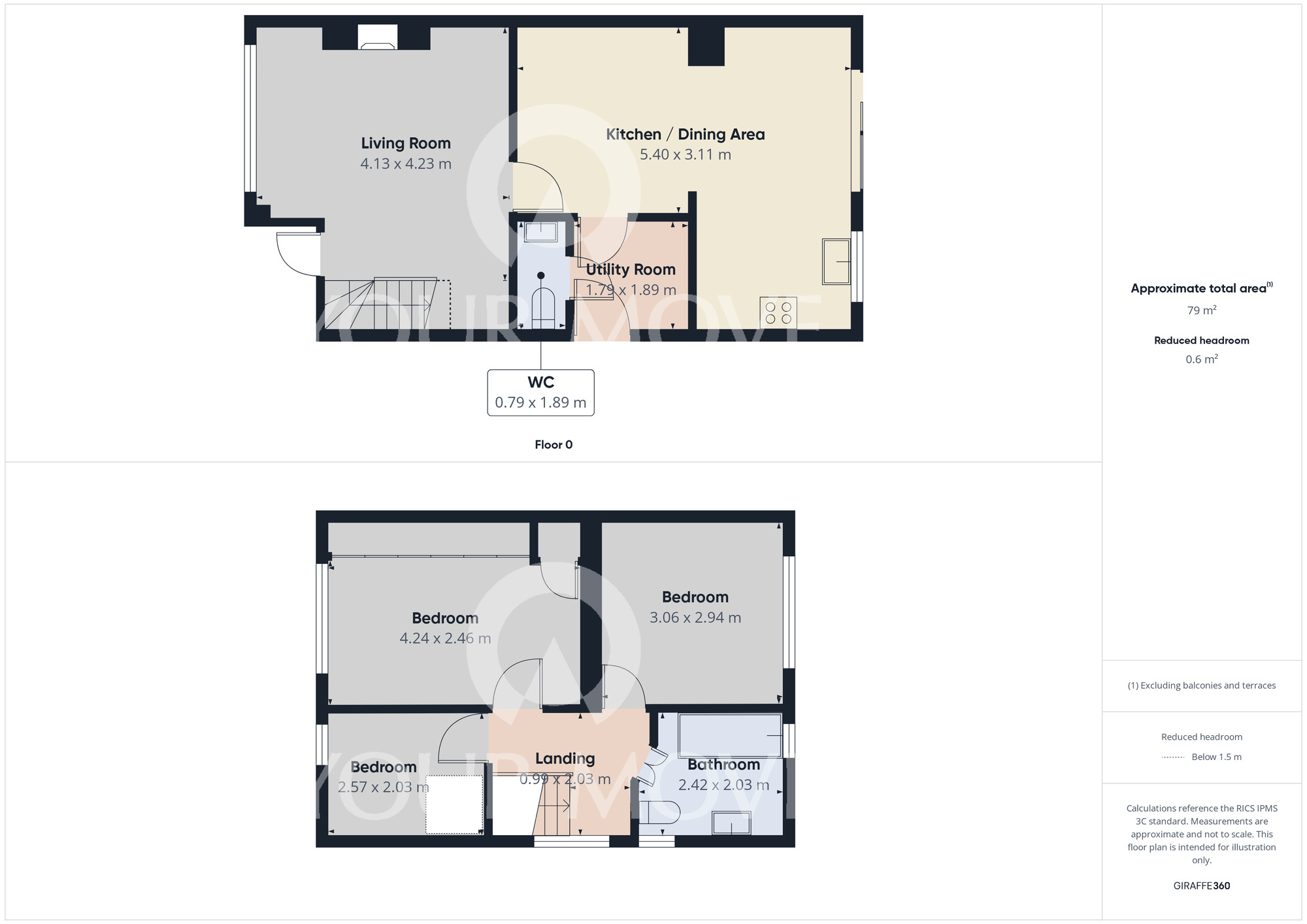 Floorplan of 3 bedroom Semi Detached House to rent, Pennine View, Northallerton, North Yorkshire, DL7