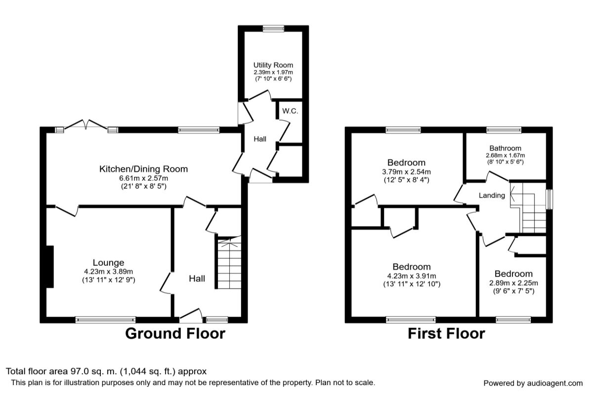 Floorplan of 3 bedroom Semi Detached House for sale, Nightingale Avenue, Darlington, Durham, DL1