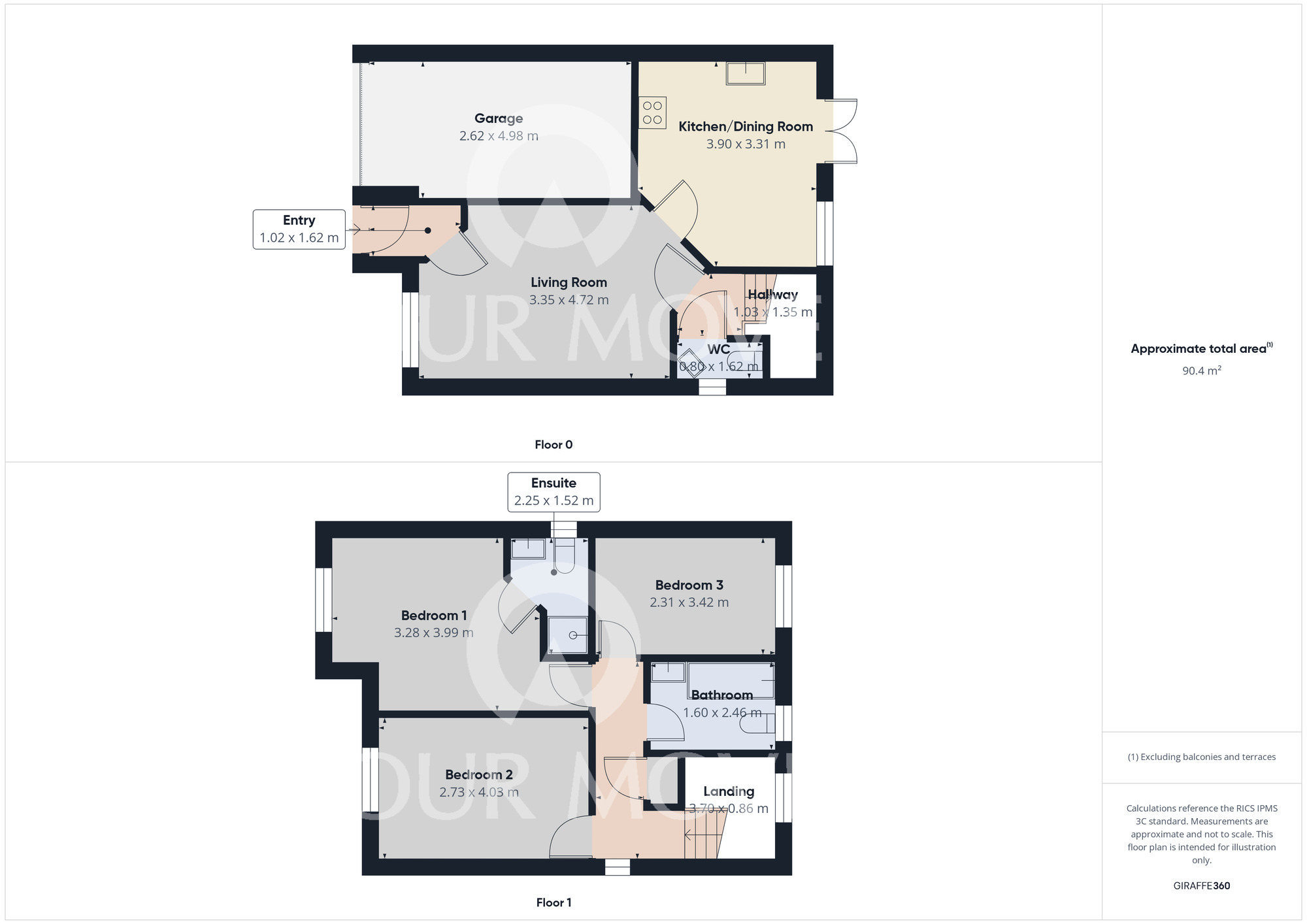 Floorplan of 3 bedroom Detached House for sale, Carlton Moor Crescent, Darlington, Durham, DL1